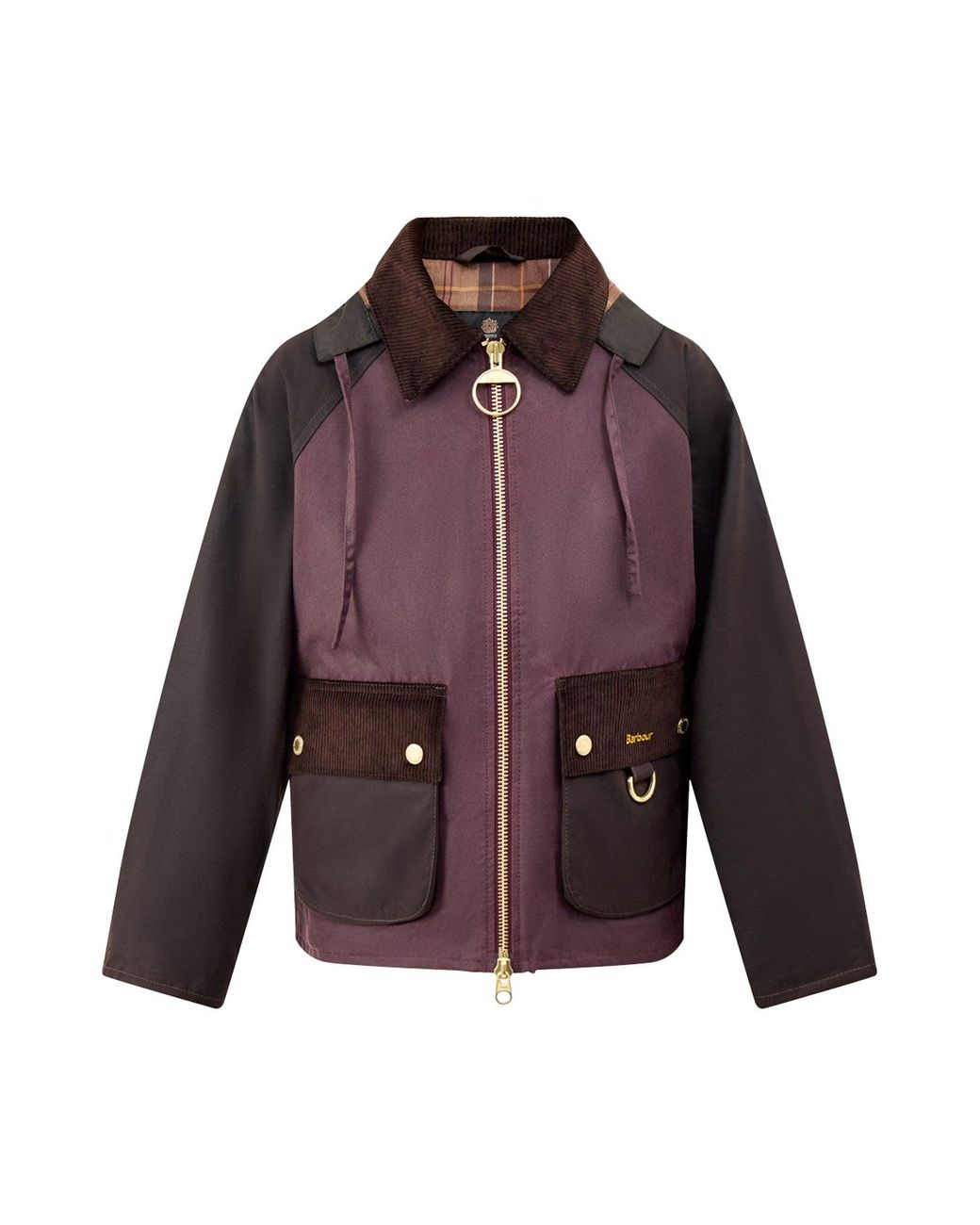 Barbour Purple Carville Wax Jacket Rustic
