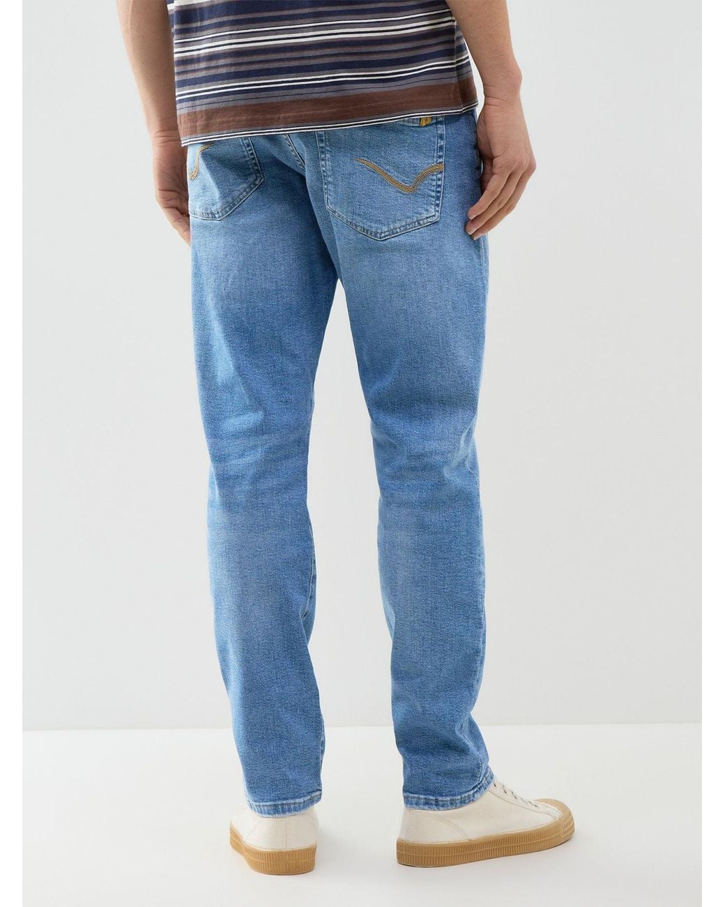 Only & Sons Blue Weft Regular Fit Straight Leg Jeans for men