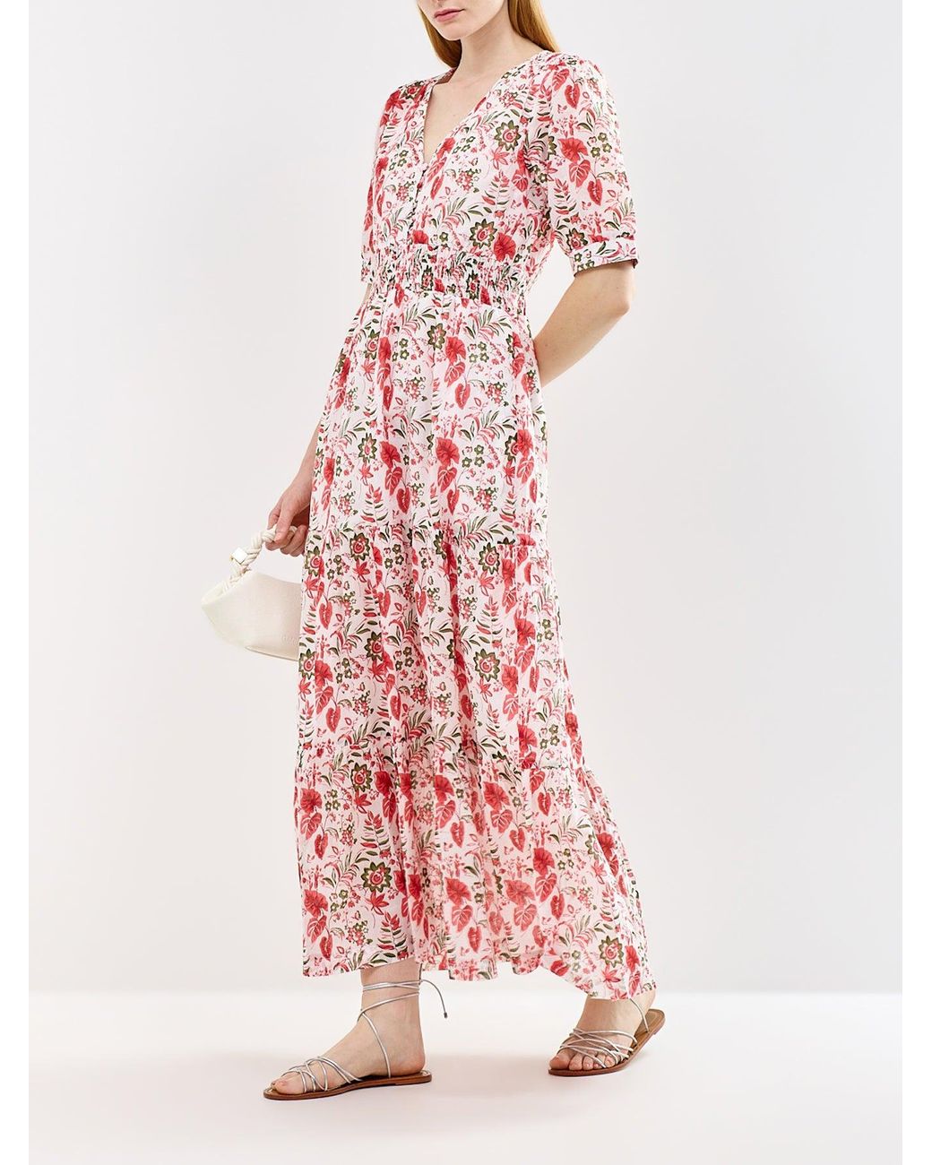 Aspiga White Billie Floral Midi Dress Multi