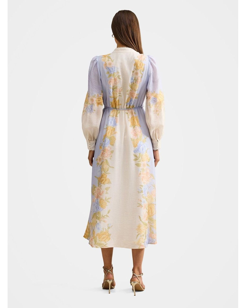 Forever New White Christina Printed Midi Dress