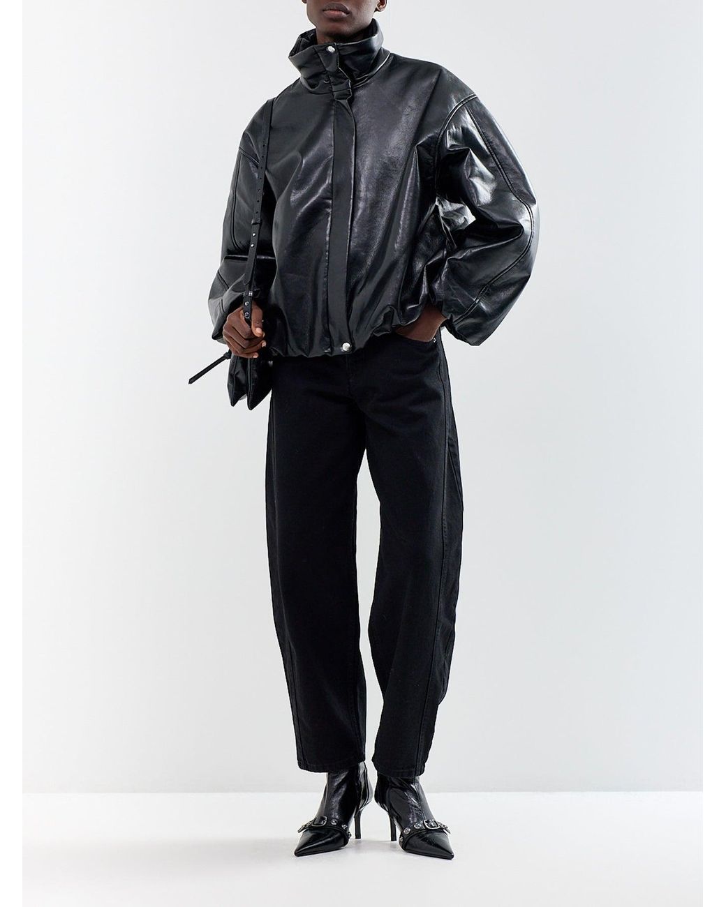 Anine Bing Black Cyrus Recycled Leather Jacket
