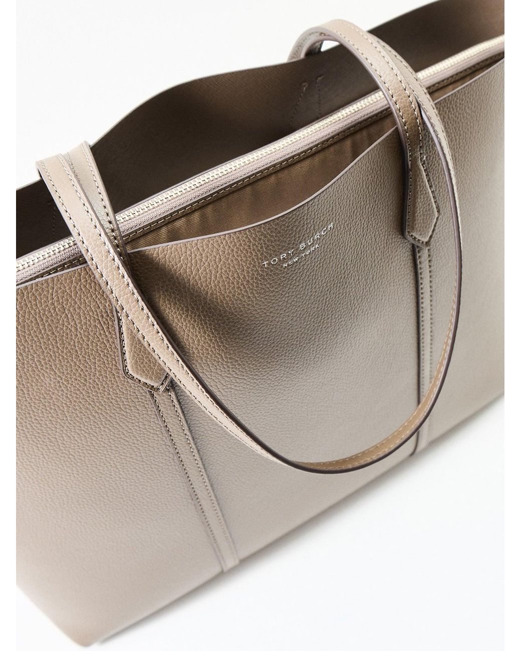 Tory Burch Natural Perry Tote Bag Taupe