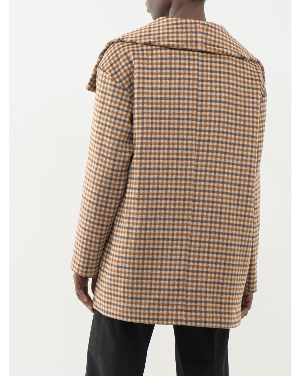 SELECTED Brown Carolyn Check Wool-Blend Coat