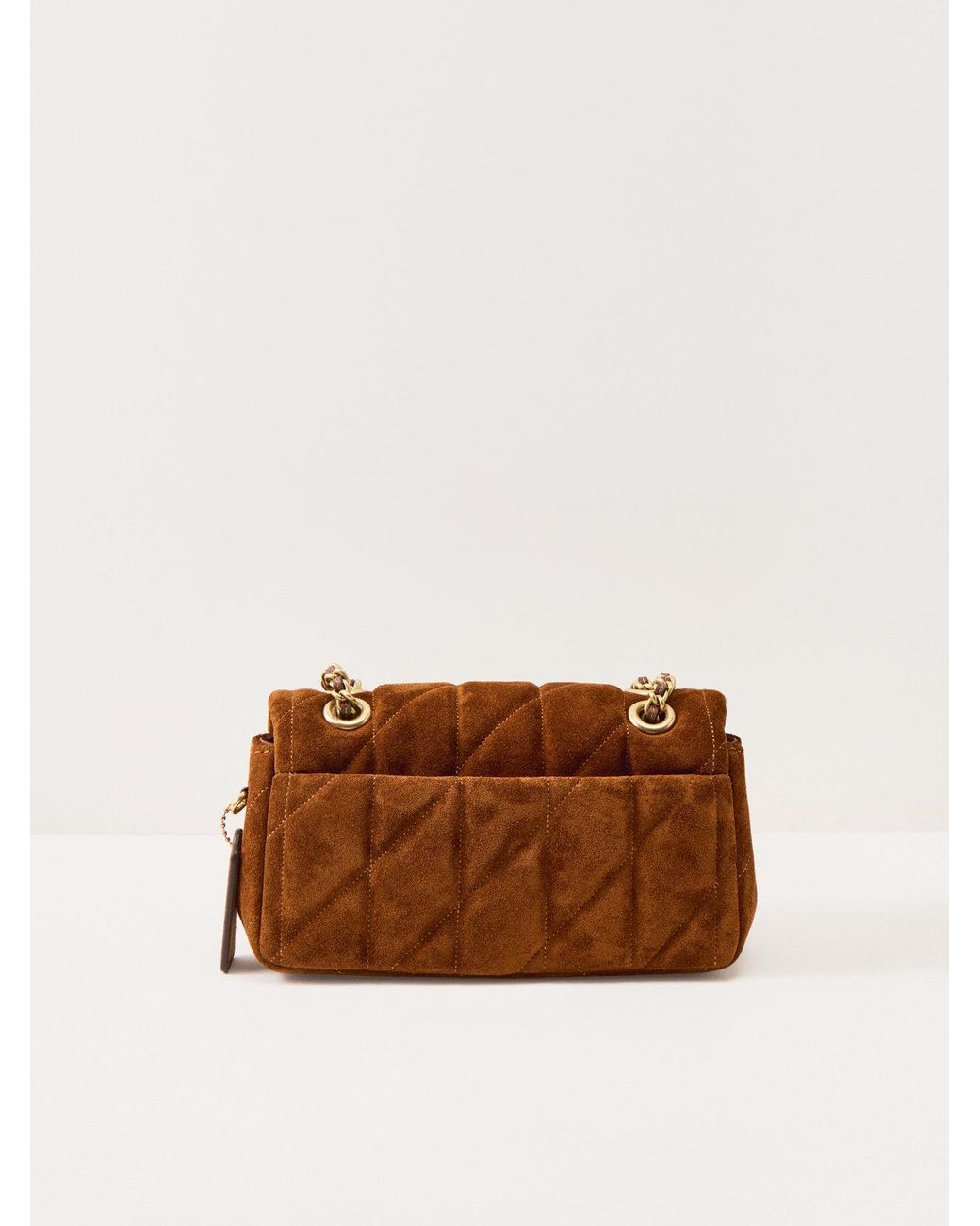 COACH Brown Quilted Suede Tabby 20 Shoulder Bag Warm