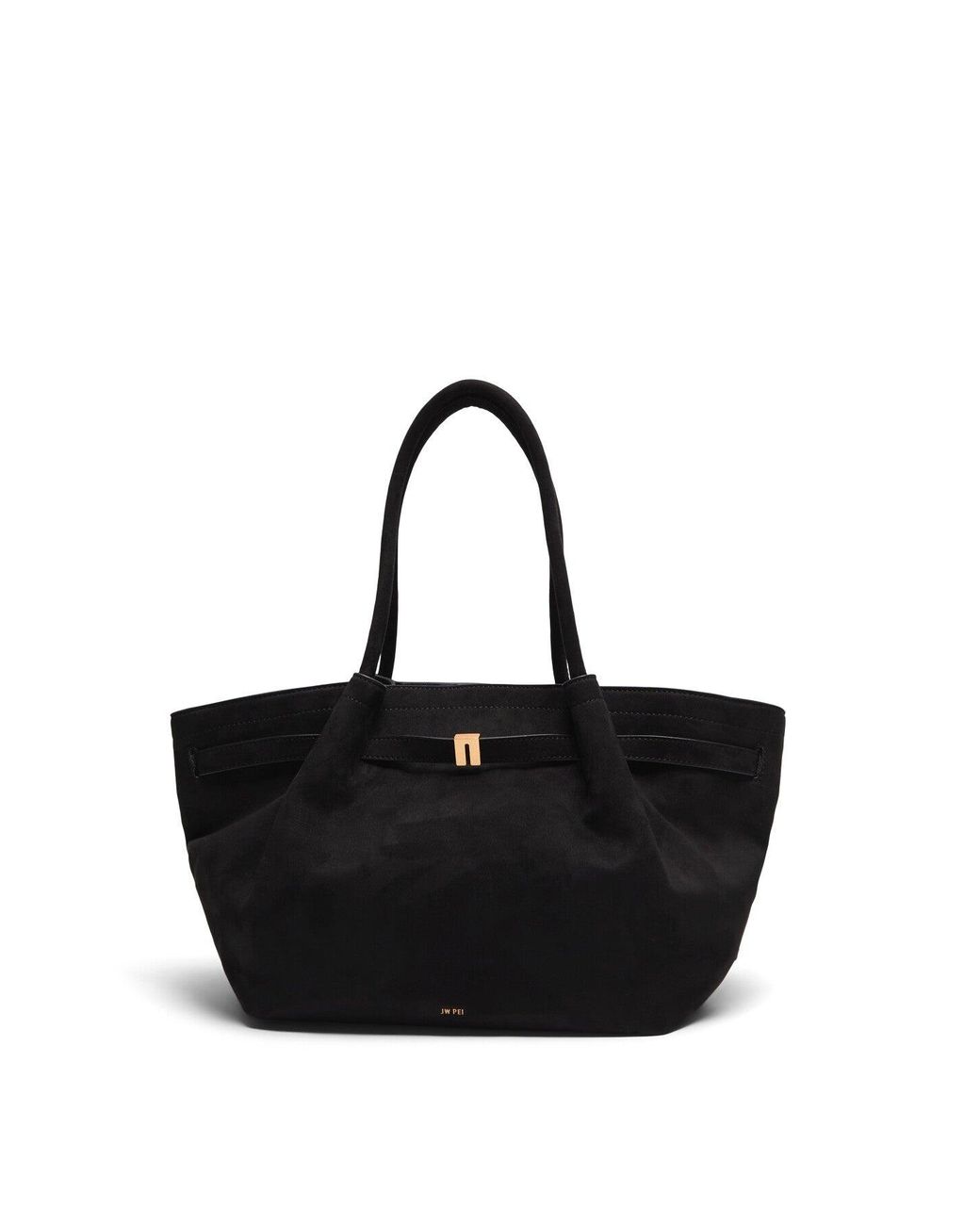 JW PEI Black Hana Medium Faux Suede Tote Bag