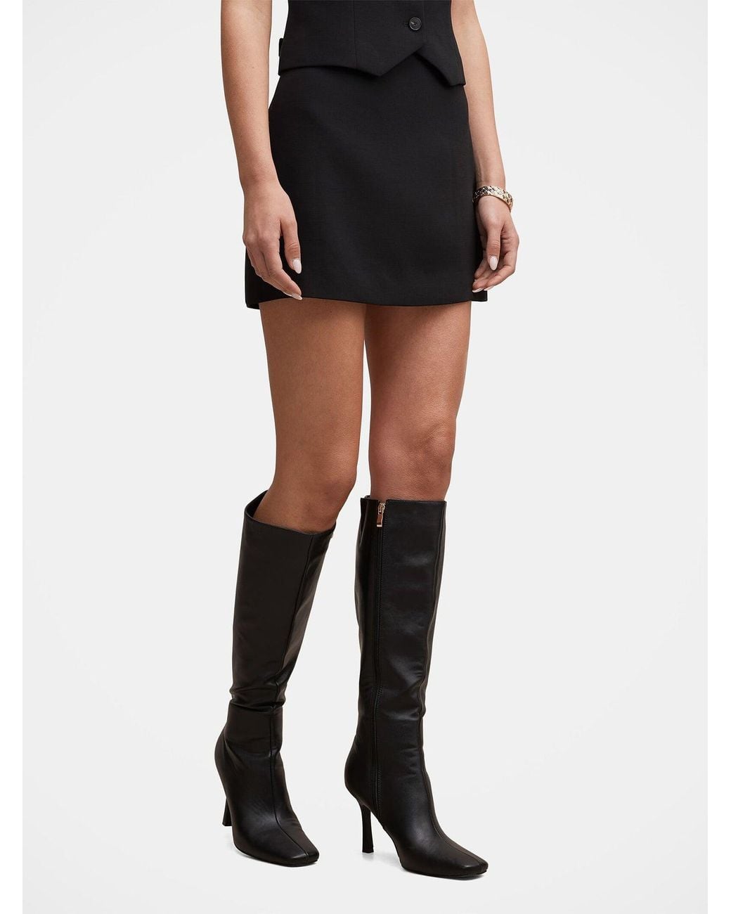 Forever New Black Demi Tailored Mini Skirt