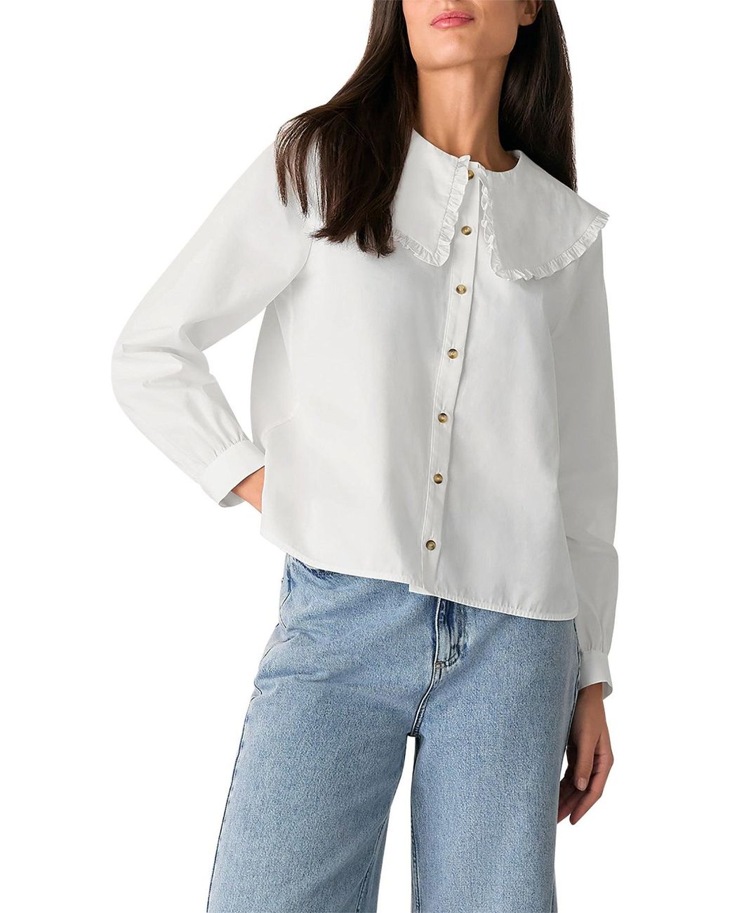 Whistles White Collar Detail Top
