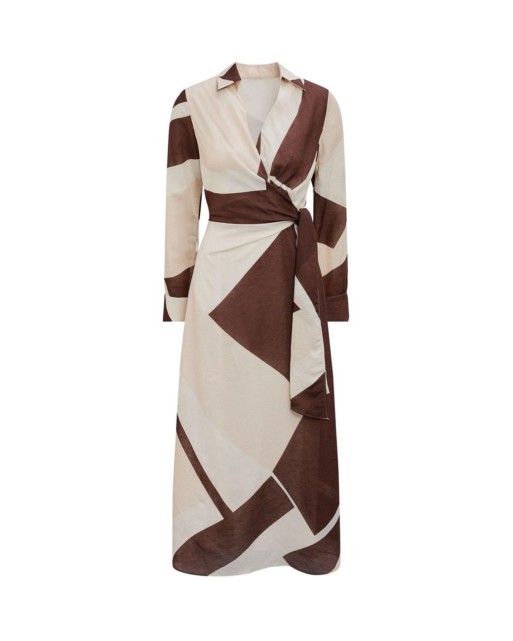 Forever New Natural Angelina Tie Midi Dress Multi