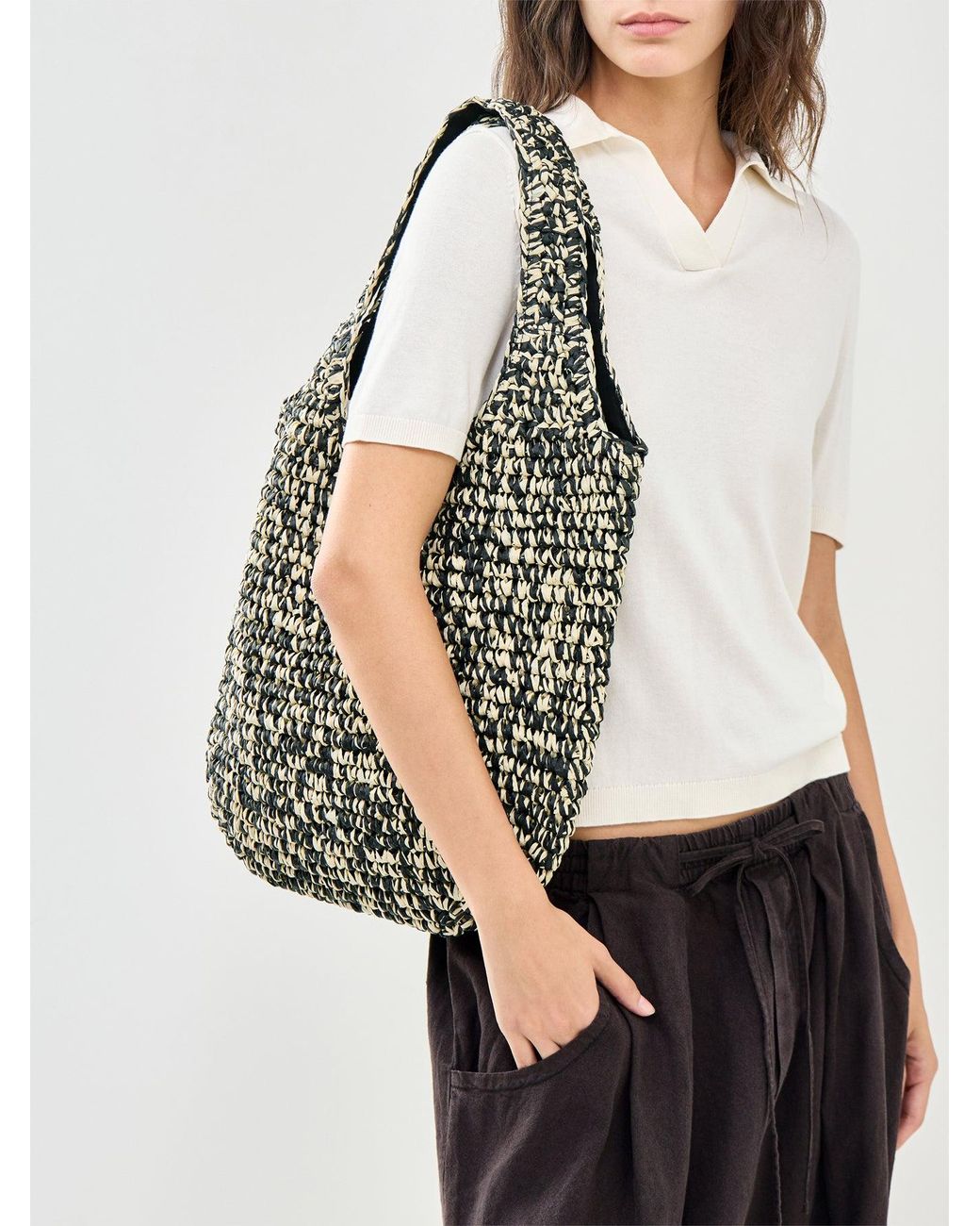 Pieces Black Golnia Shopper Tote Bag Multi