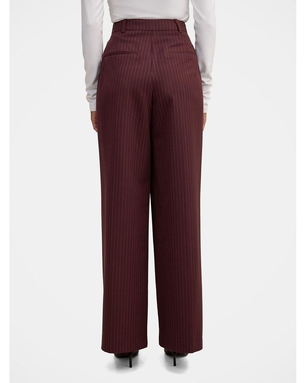 Forever New Purple Paloma Pinstriped Wide Leg Trousers