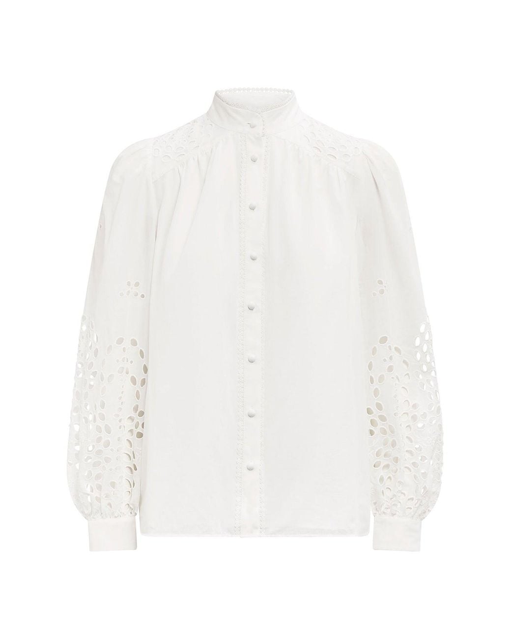 Forever New White Sutton Embroidered Detail Blouse