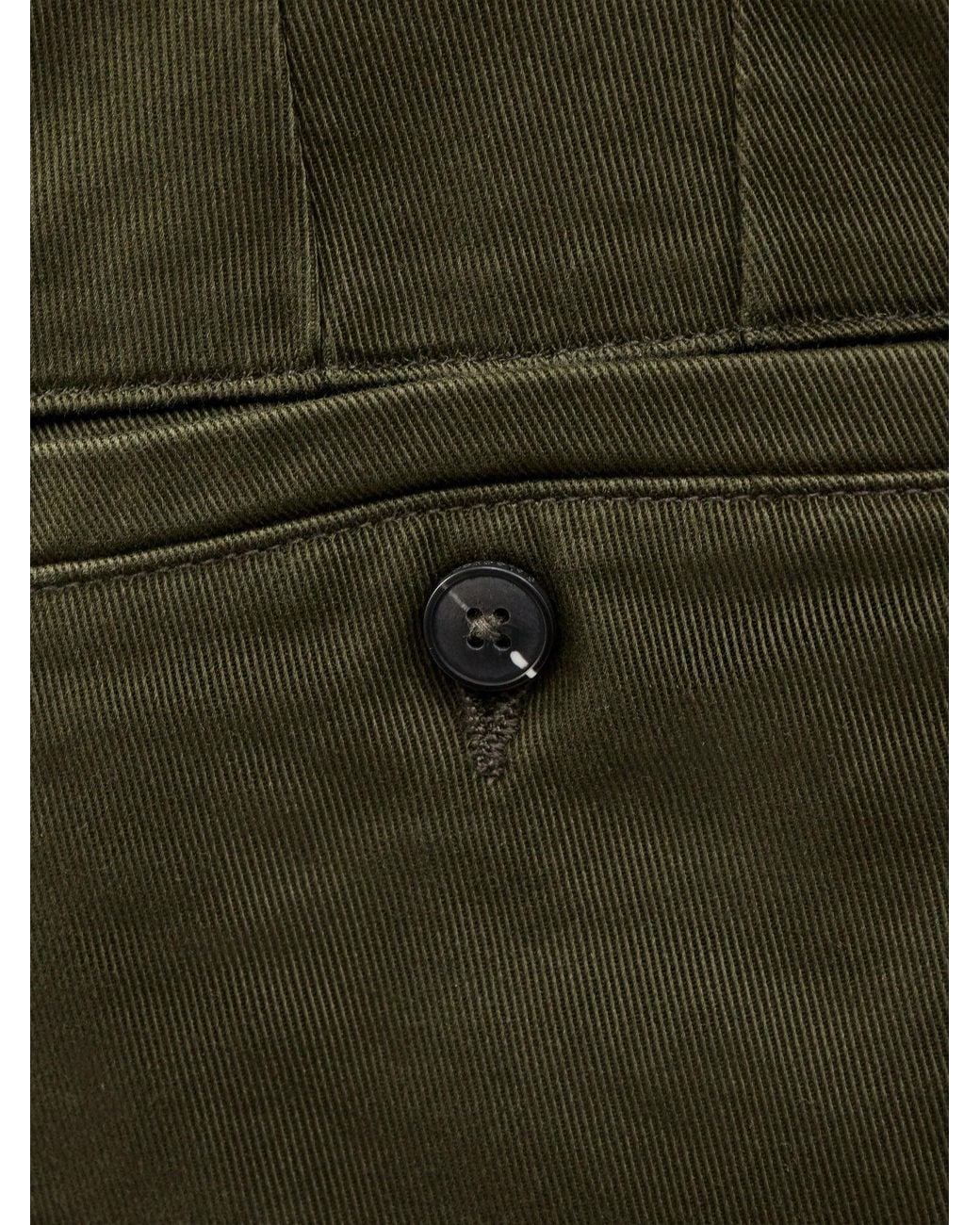 SELECTED Green Straight Miles Twill Trousers for men