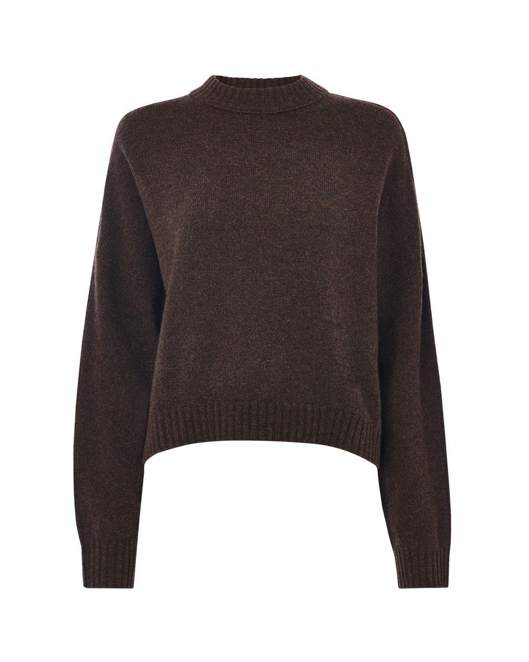 Whistles Black Curved Hem Knit