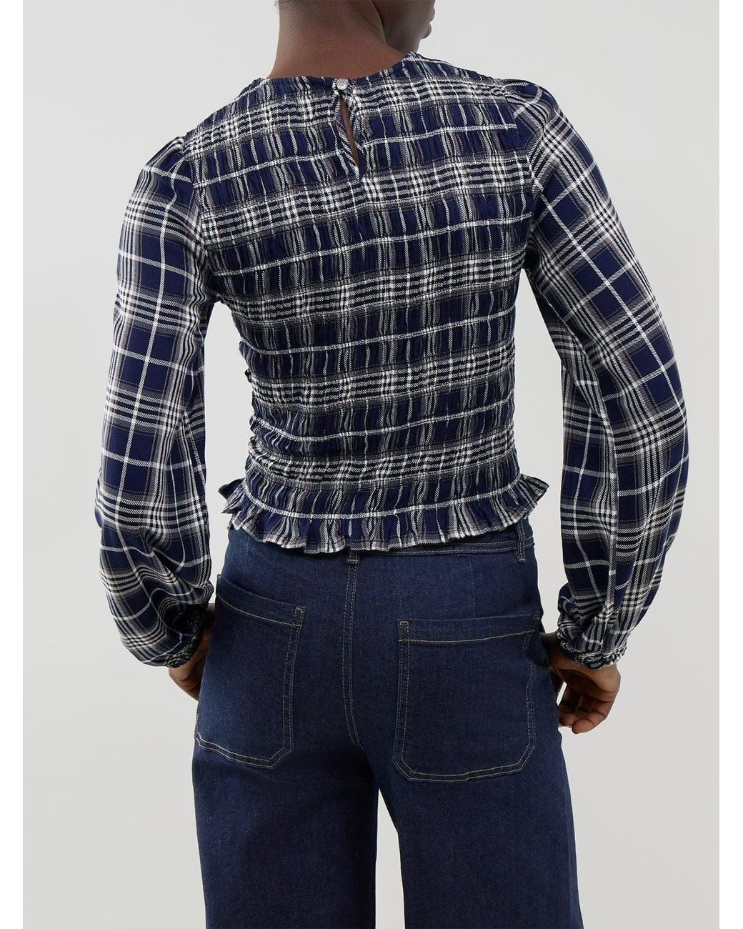 ONLY Blue Carly Long-Sleeved Smock Top