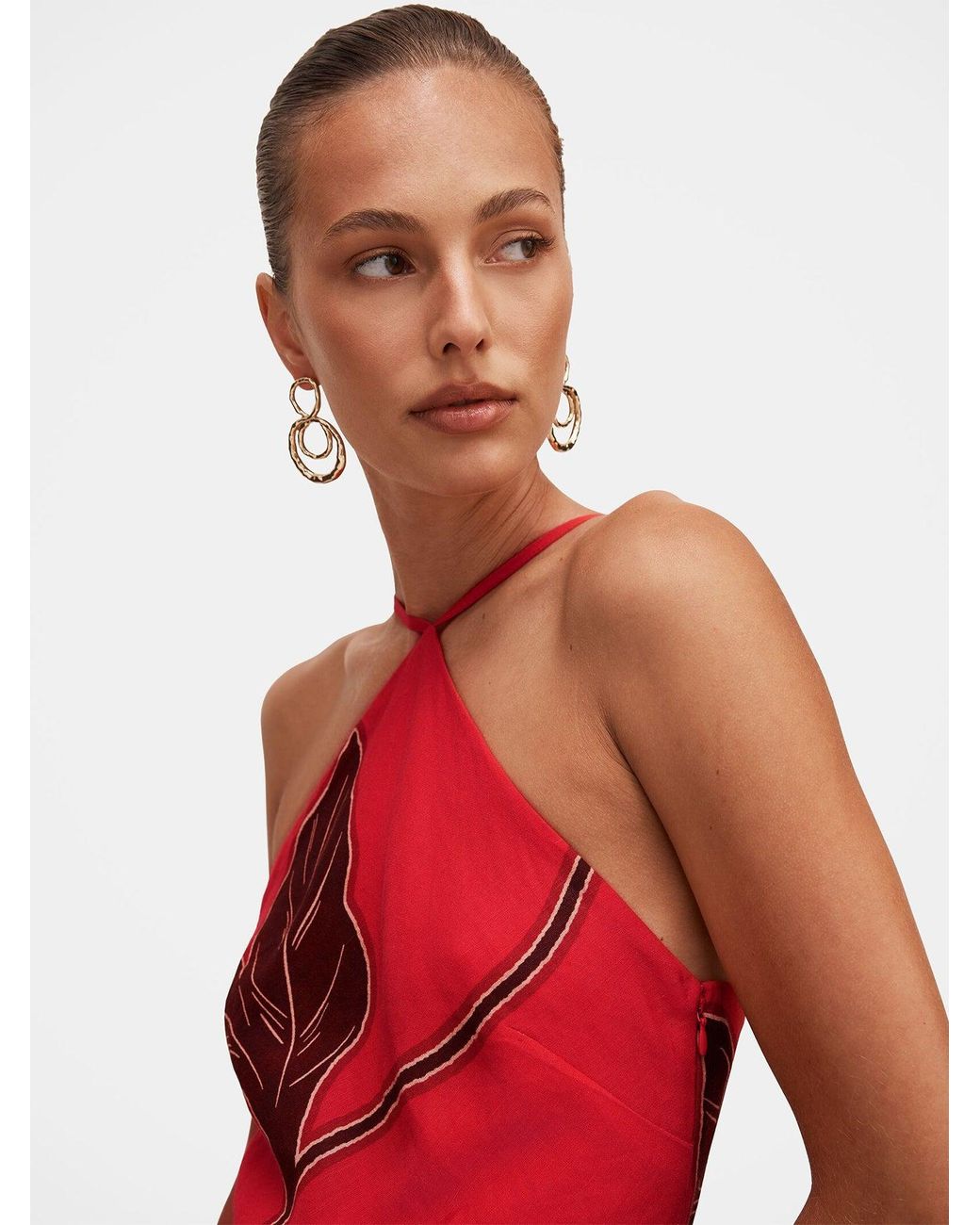 Forever New Red Nova Arrow Neck Maxi Dress