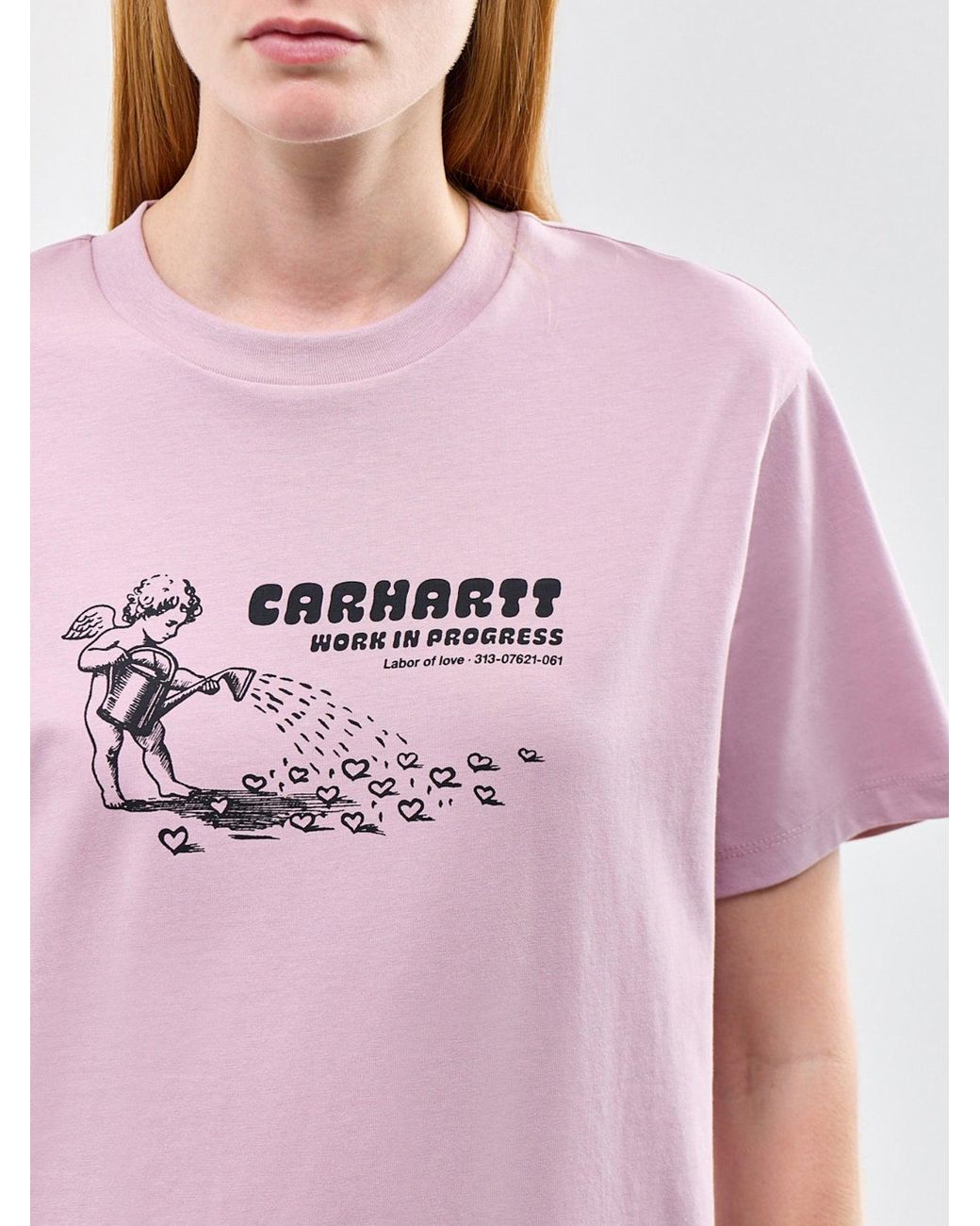 Carhartt Pink Bumper Sticker Graphic T-Shirt for men