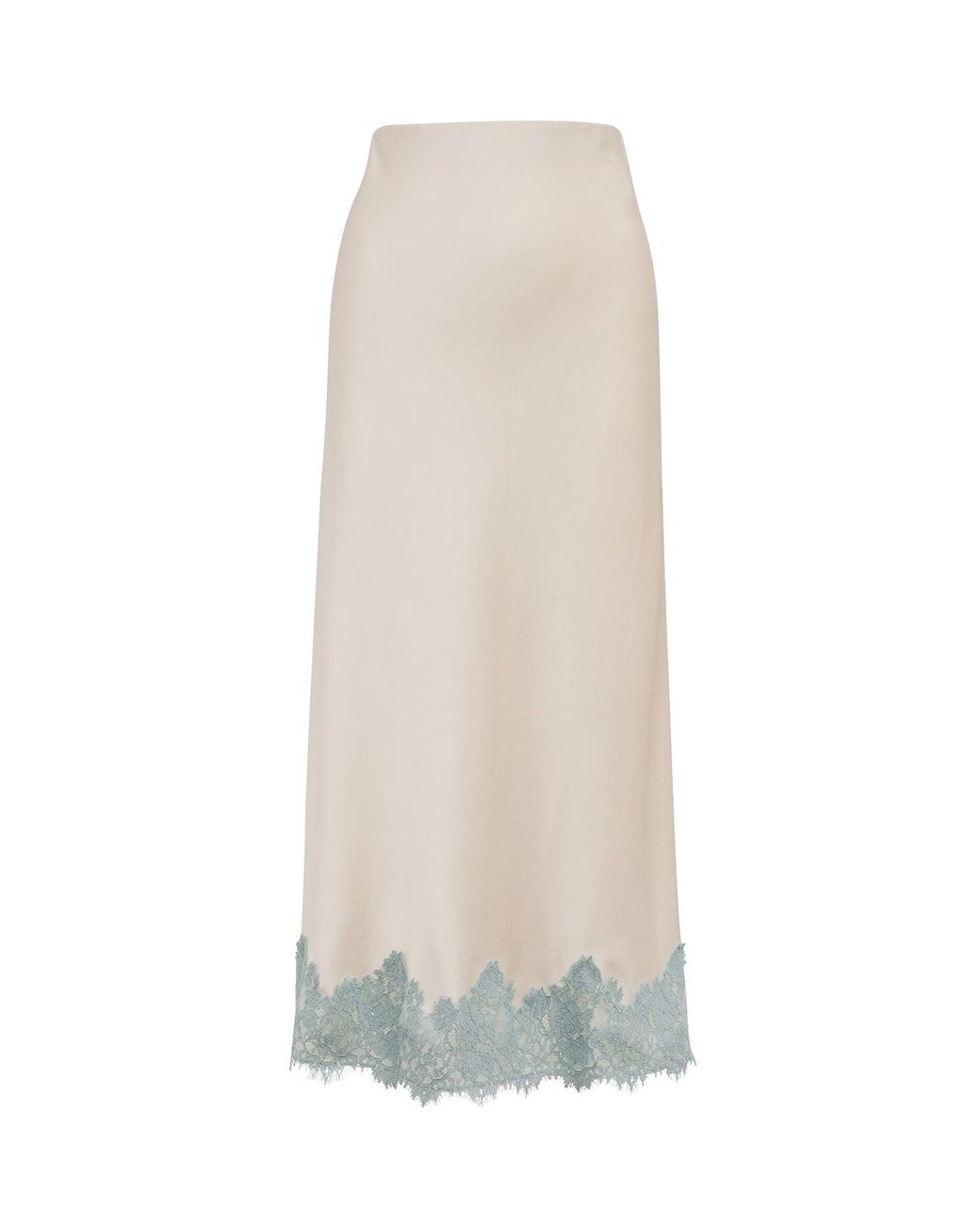 Forever New White Adele Lace Trim Midi Skirt
