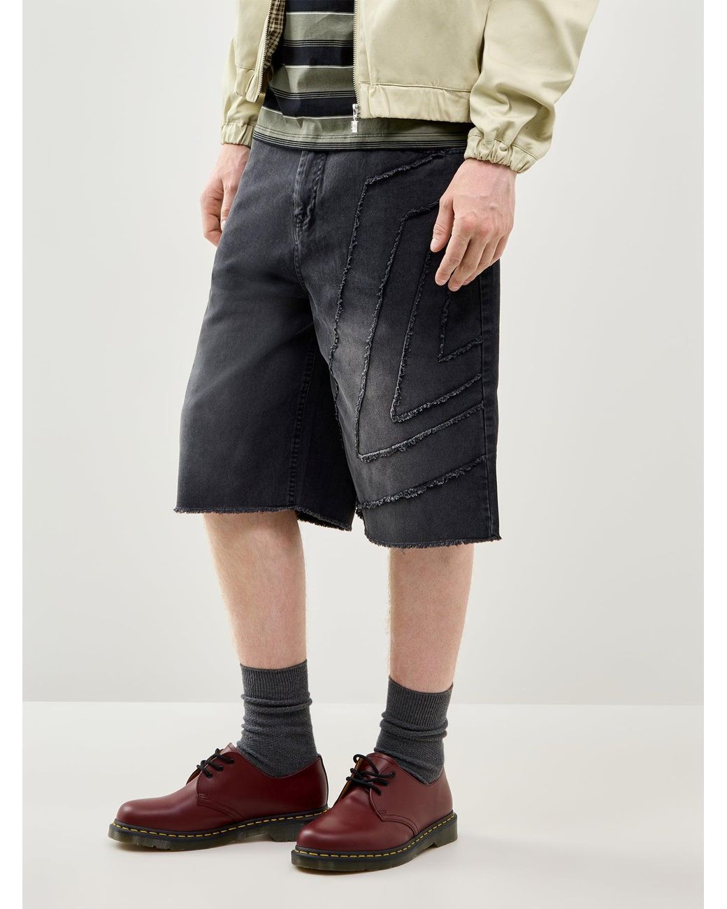 Umbro Gray Washed Drill Shorts for men