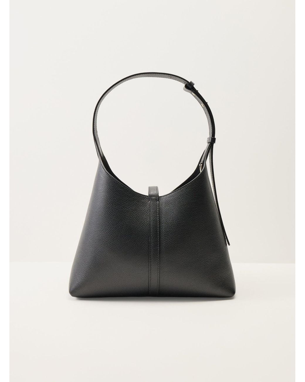 Strathberry Black Kite Mini Hobo Fine Grain Bag