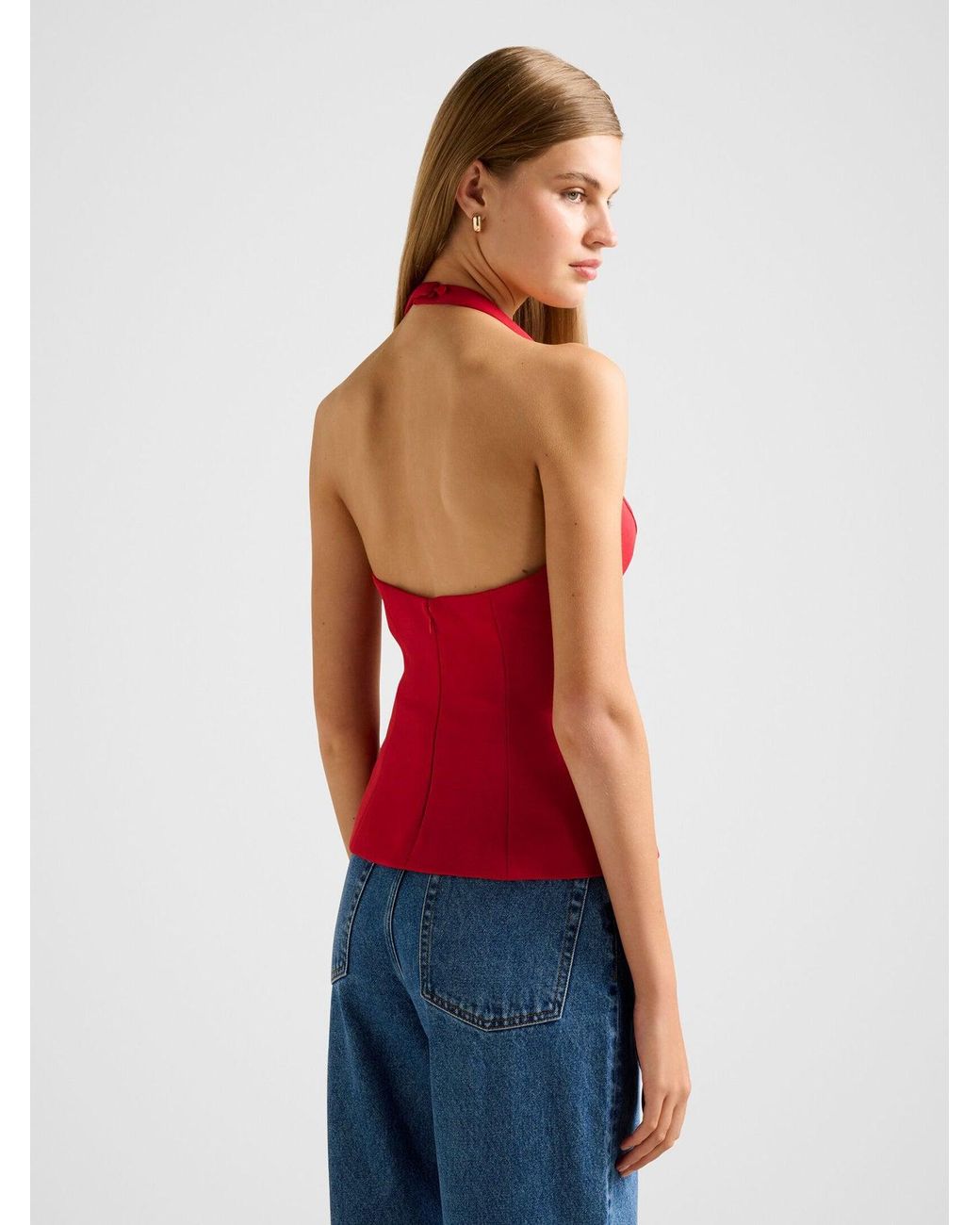 Forever New Red Dina Hardware Detail Top