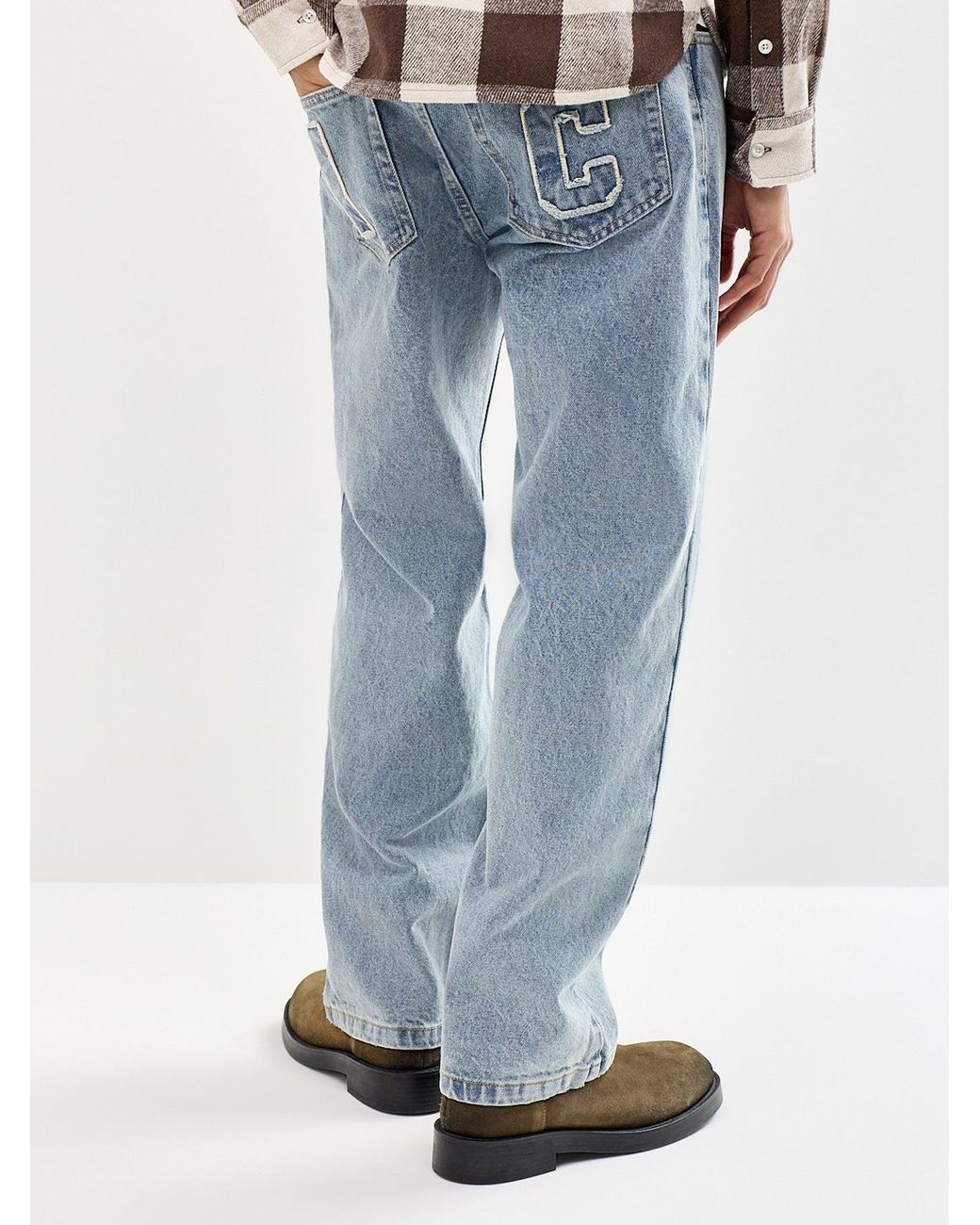 ICECREAM Blue Applique Running Dog Double Scoop Jeans for men