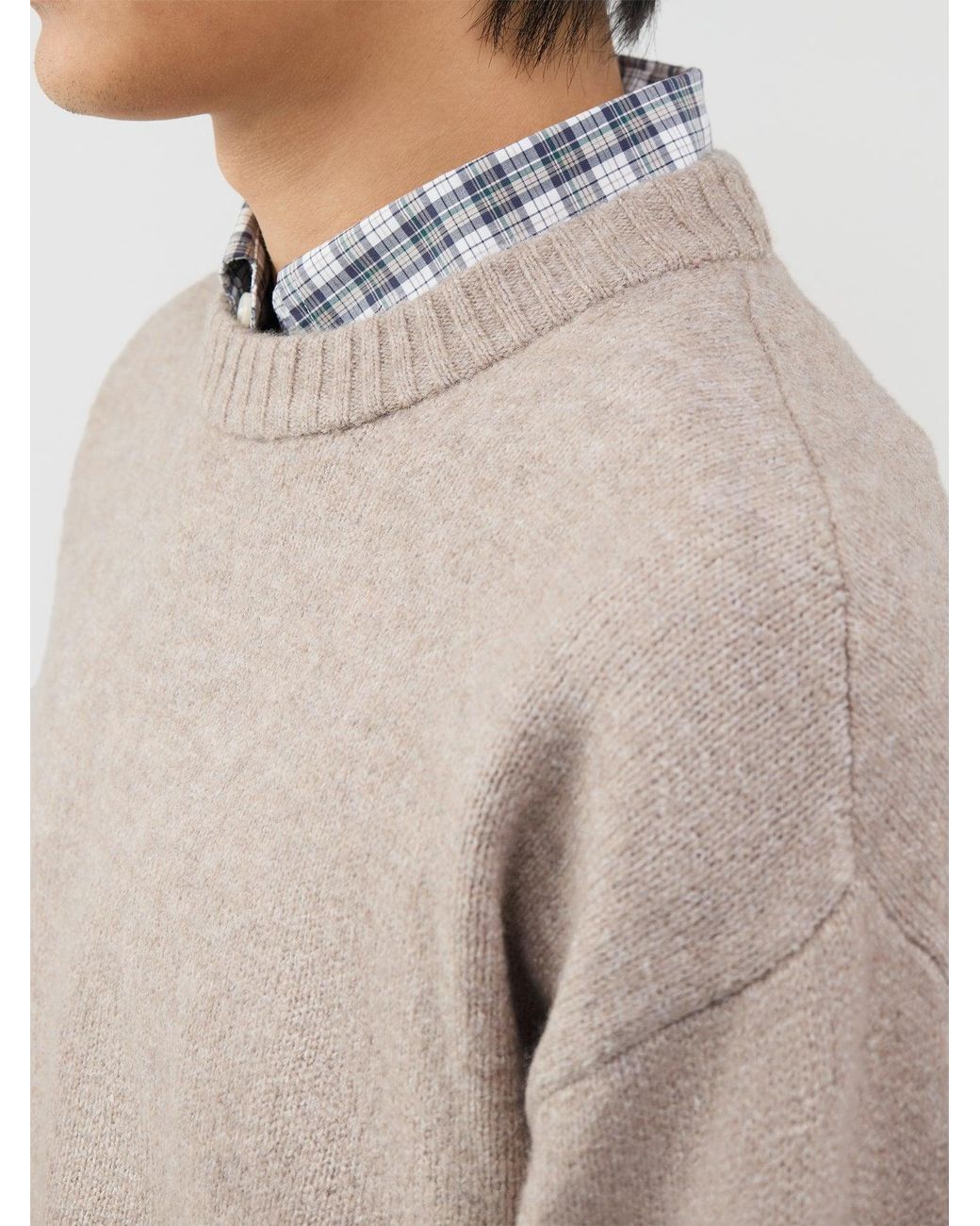 Jack & Jones Natural Ollie Knitted Crew Neck Jumper for men