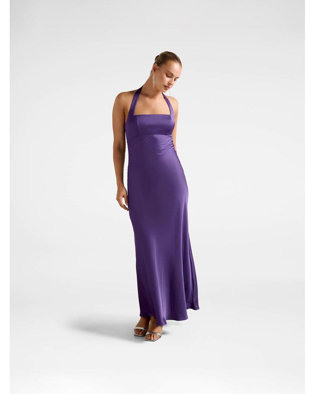 Forever New Purple April Open Back Maxi Dress