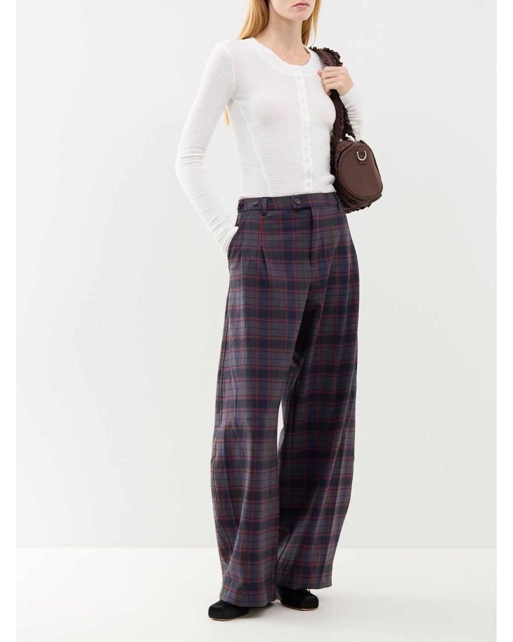 Damson Madder Blue Haisley Check Trousers