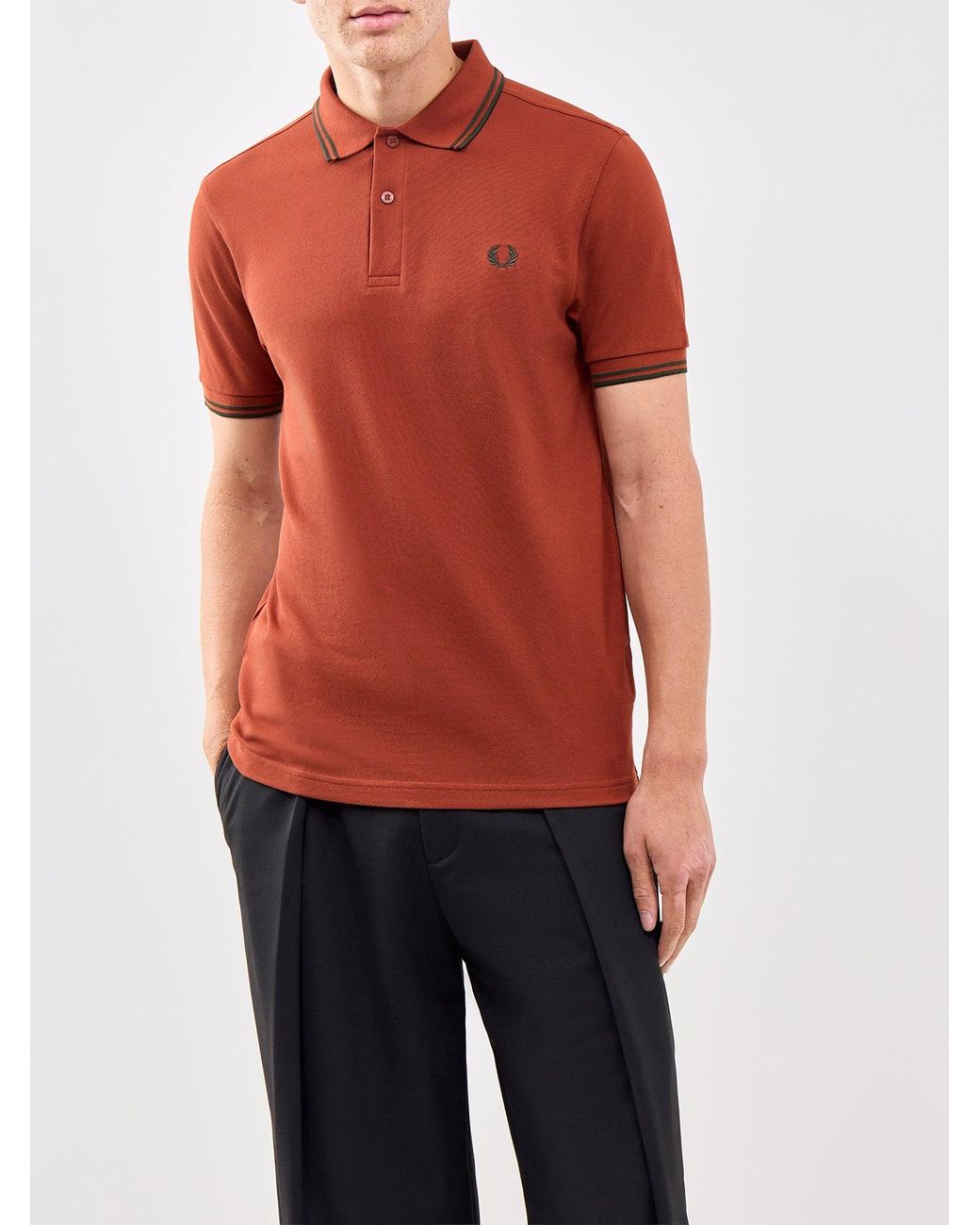 Fred Perry Orange Twin Tipped Polo Shirt for men