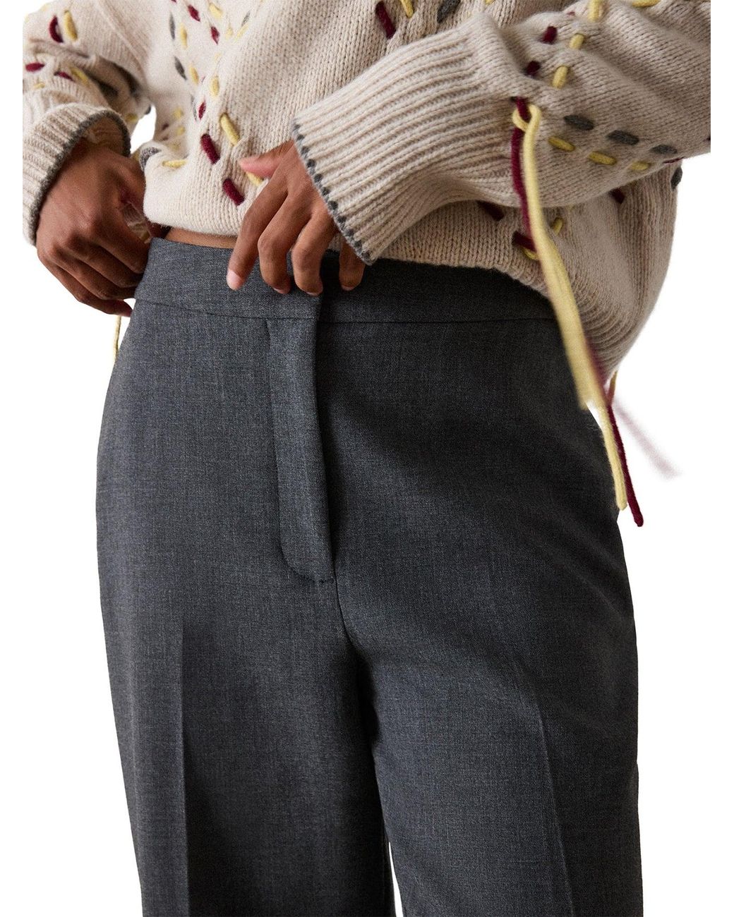 Whistles Black High Rise Straight Trouser