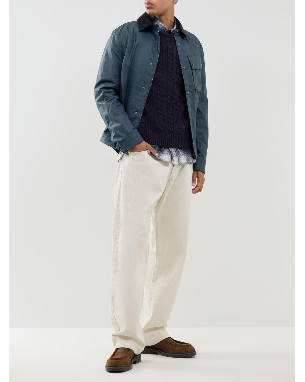 Belstaff Blue Westport Cable Knit Jumper for men