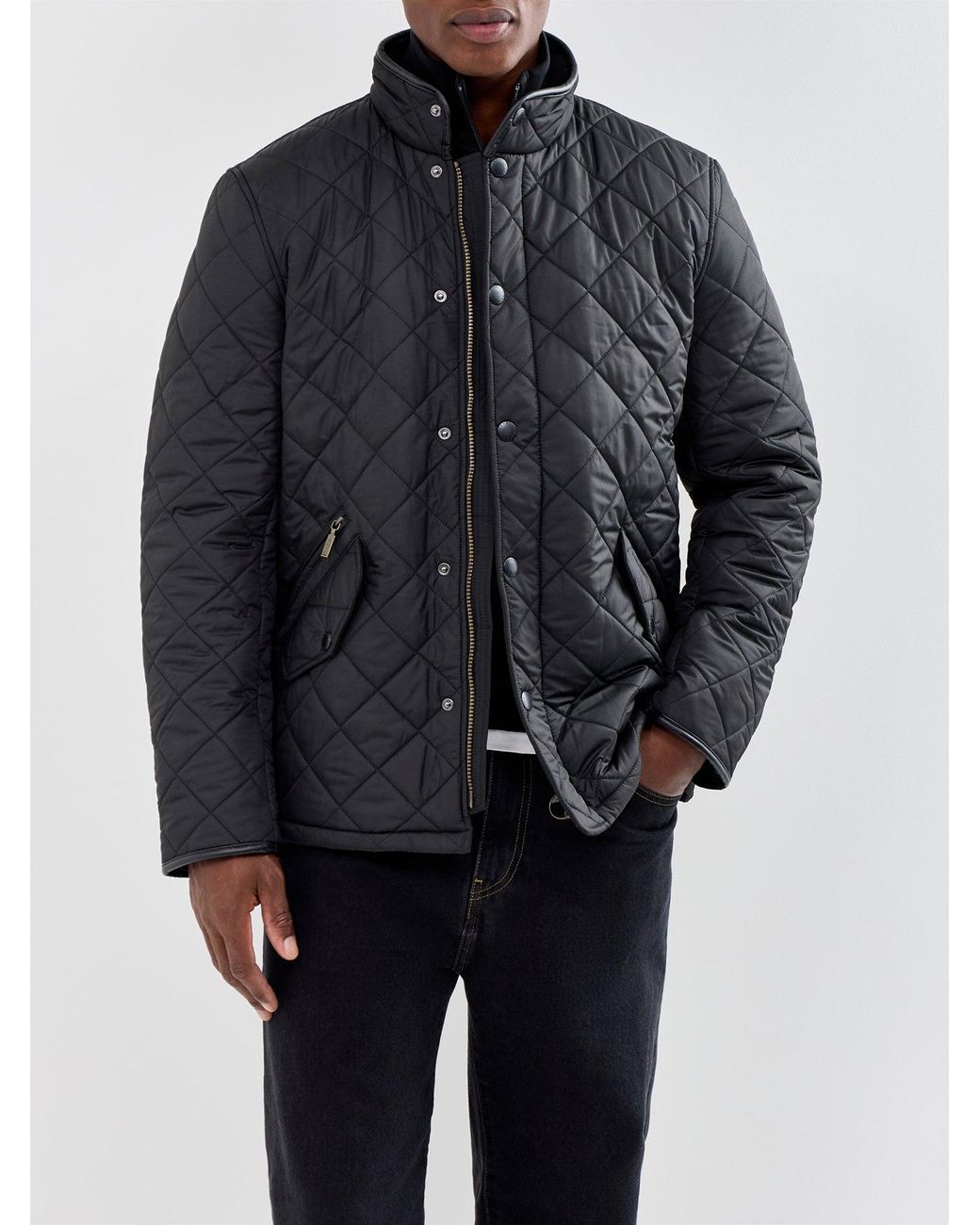 Barbour Black Powell Quilted Jacket for men