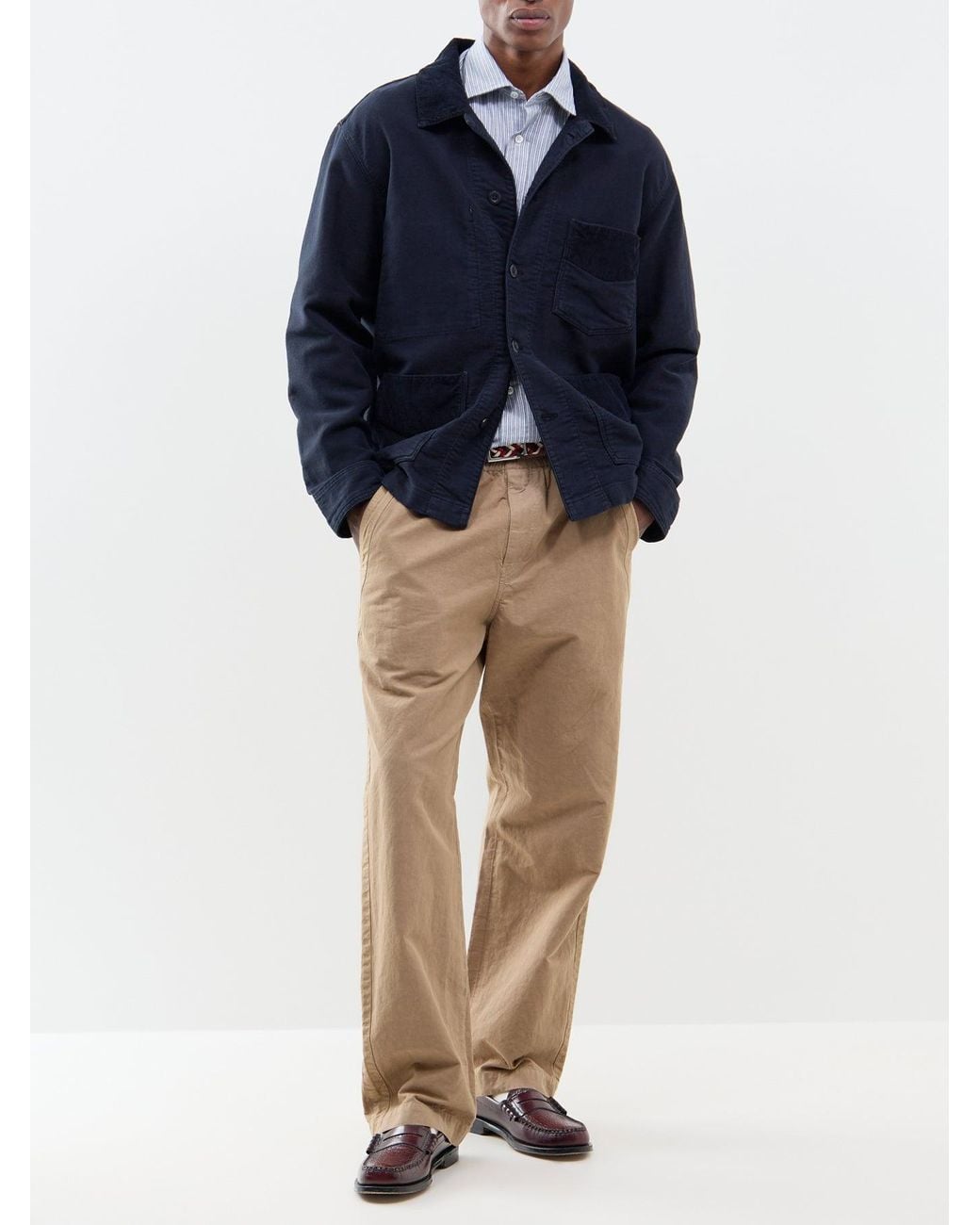 Hartford Blue Bush Moleskin Jacket for men