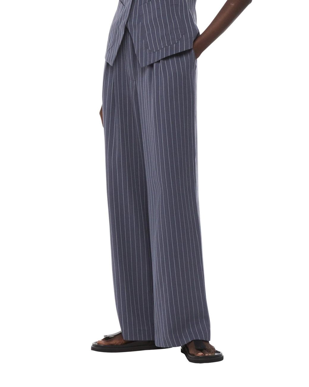 Whistles Blue Women's Lottie Pinstripe Trouser