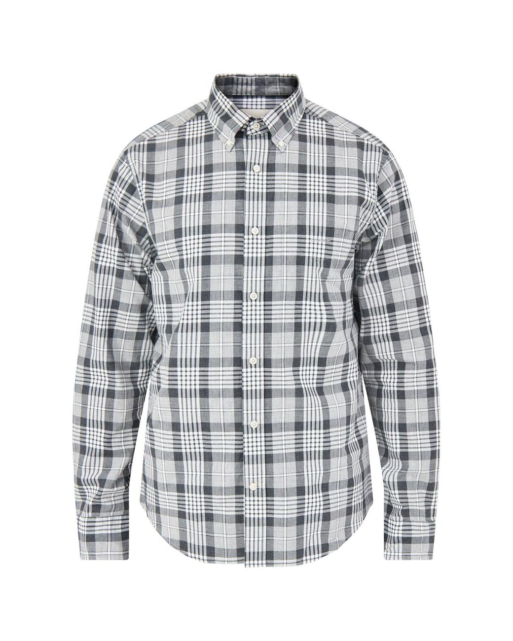 Gant Gray Poplin Melange Check Shirt for men