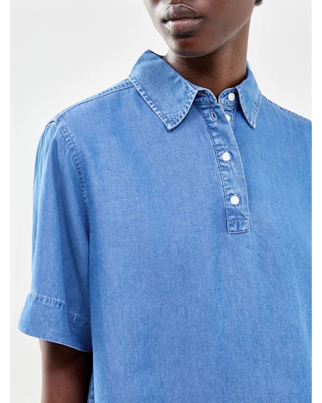 SELECTED Blue Janna Oversized 2/4 Polo Shirt