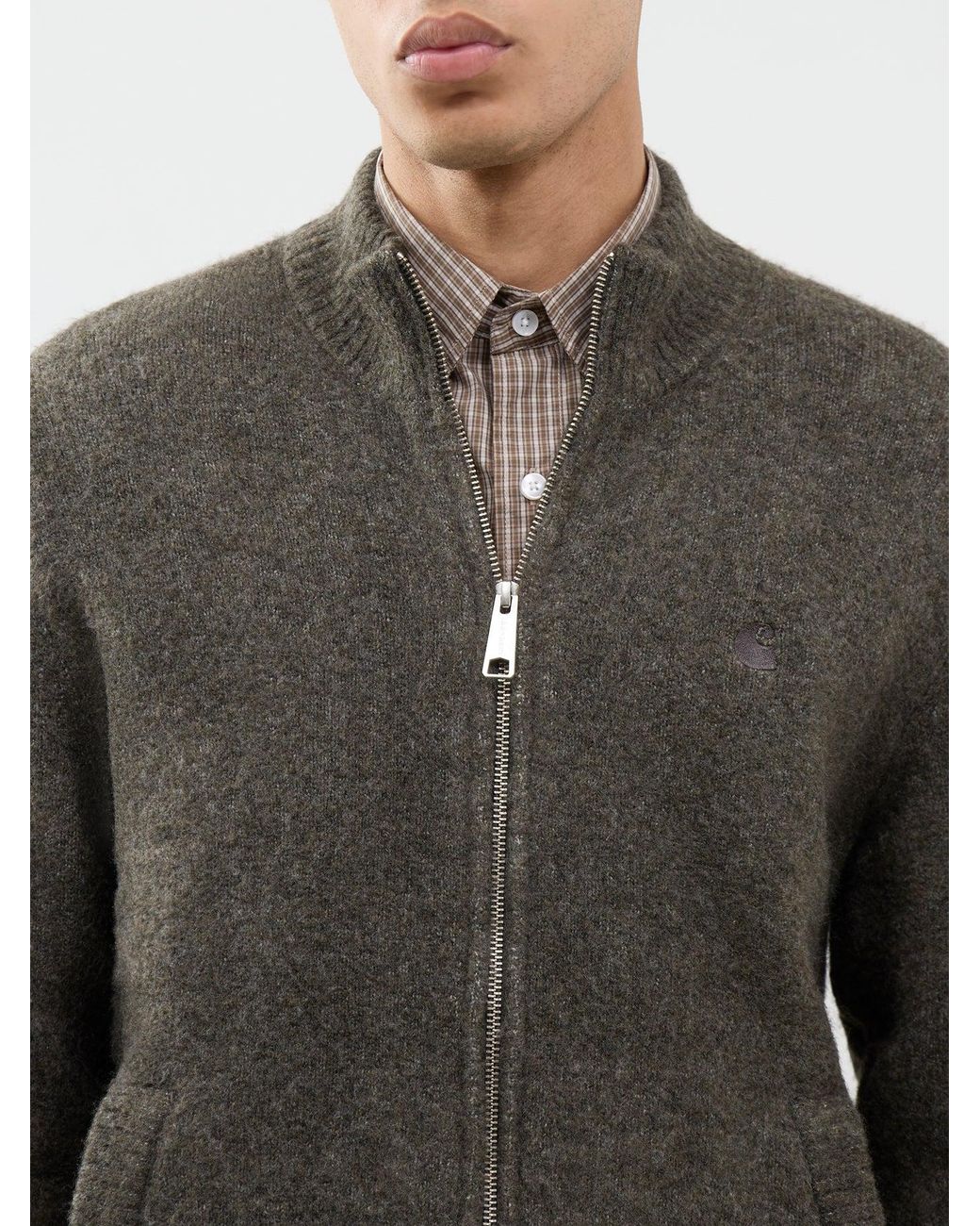 Carhartt Gray Curtis Knitted Sweater Jacket for men