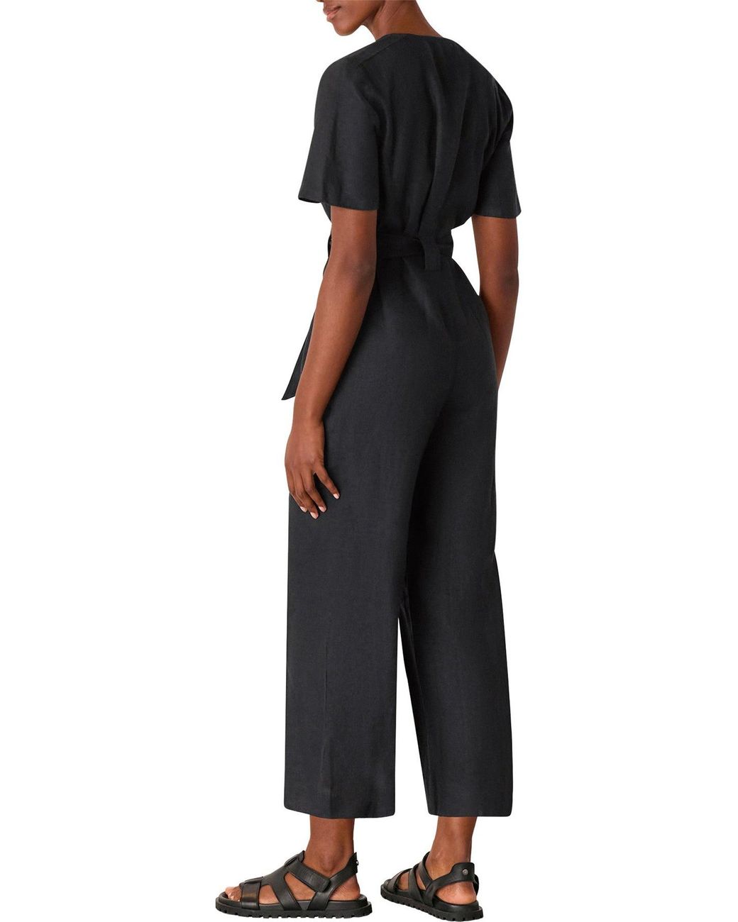 Whistles Black Fiona Button Jumpsuit
