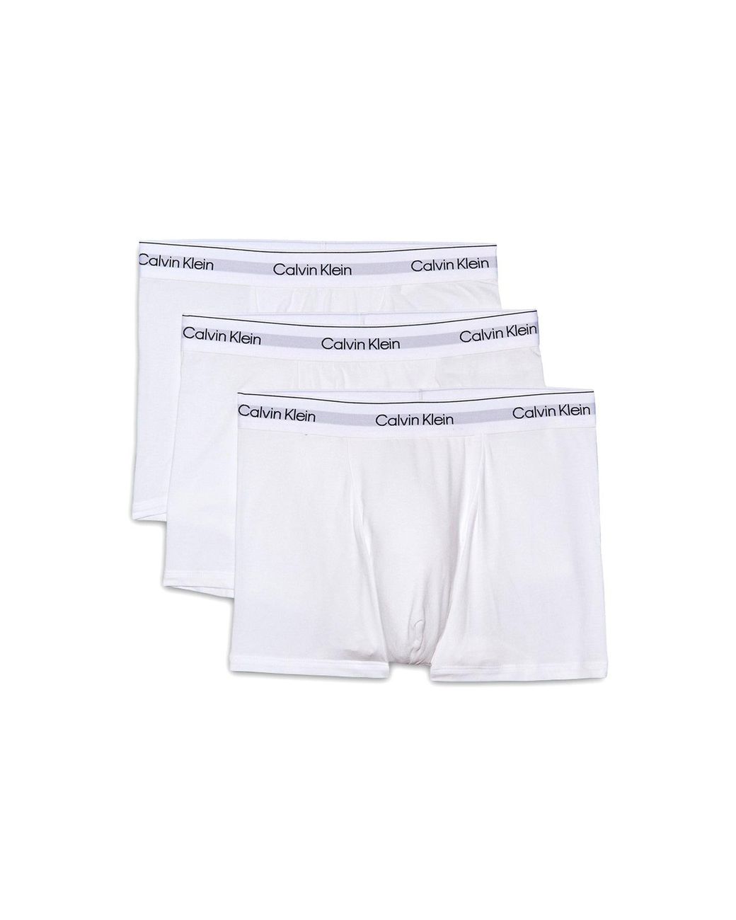 Calvin Klein White 3 Pack Icon Stretch Trunks for men