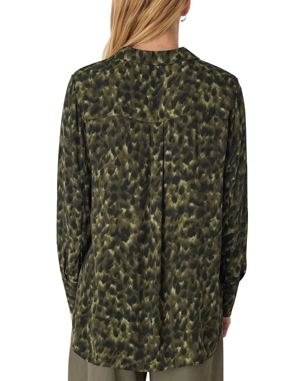 Whistles Green Animal Print Collared Shirt