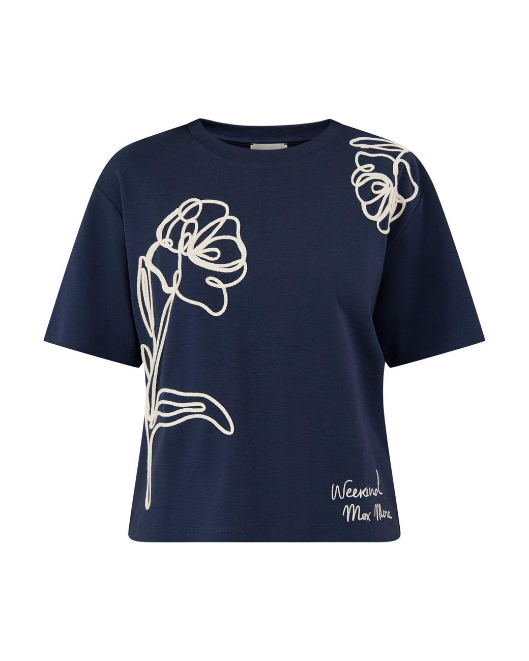 Weekend by Maxmara Blue Sala Embroidered T-Shirt