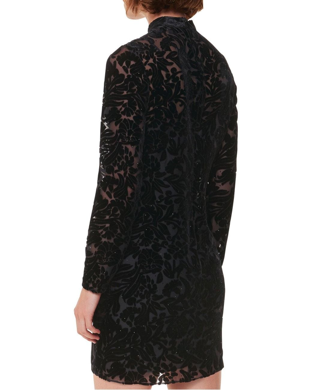 Whistles Black Women's Hot Fix Floral Velvet Dress