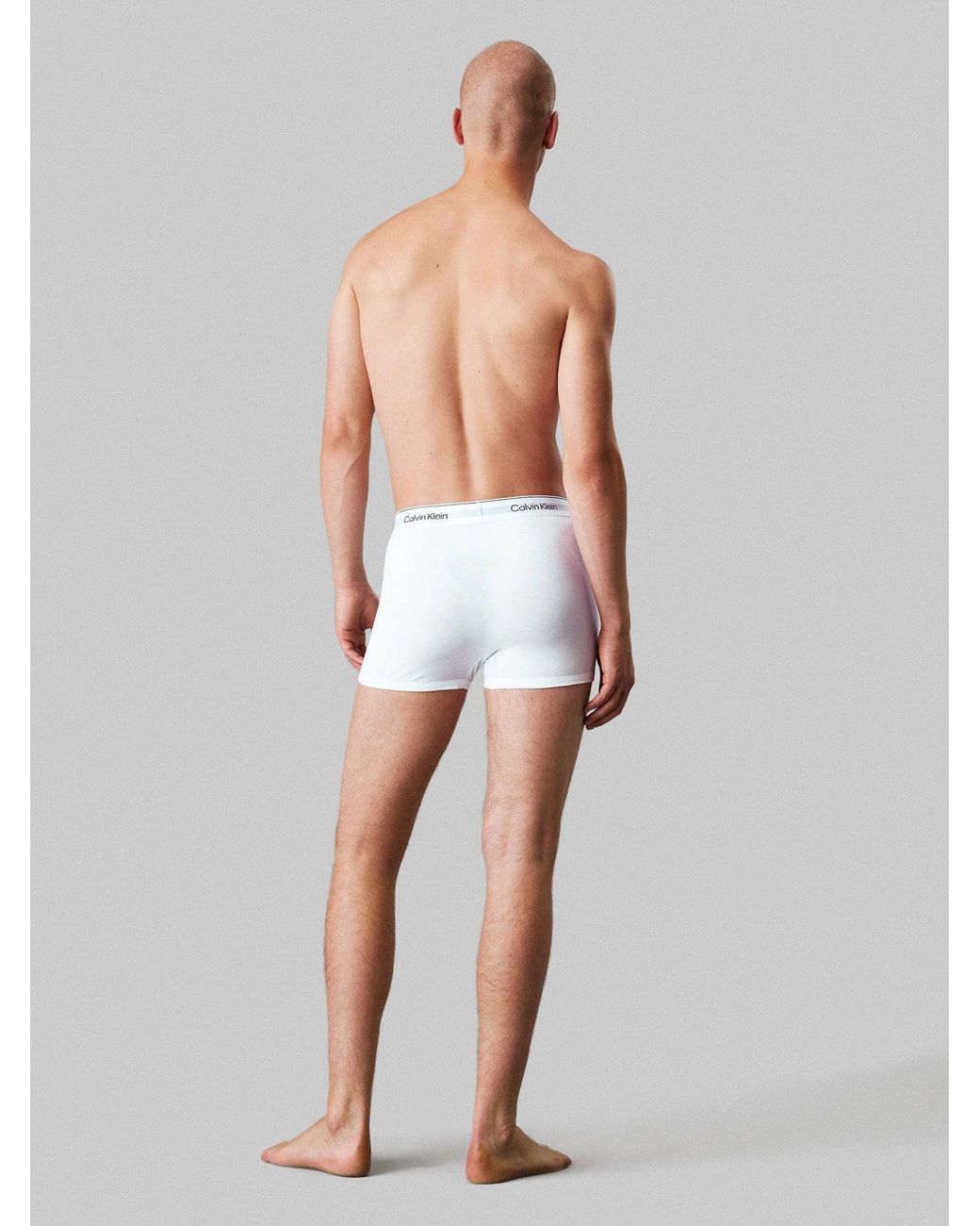 Calvin Klein White 3 Pack Icon Stretch Trunks for men