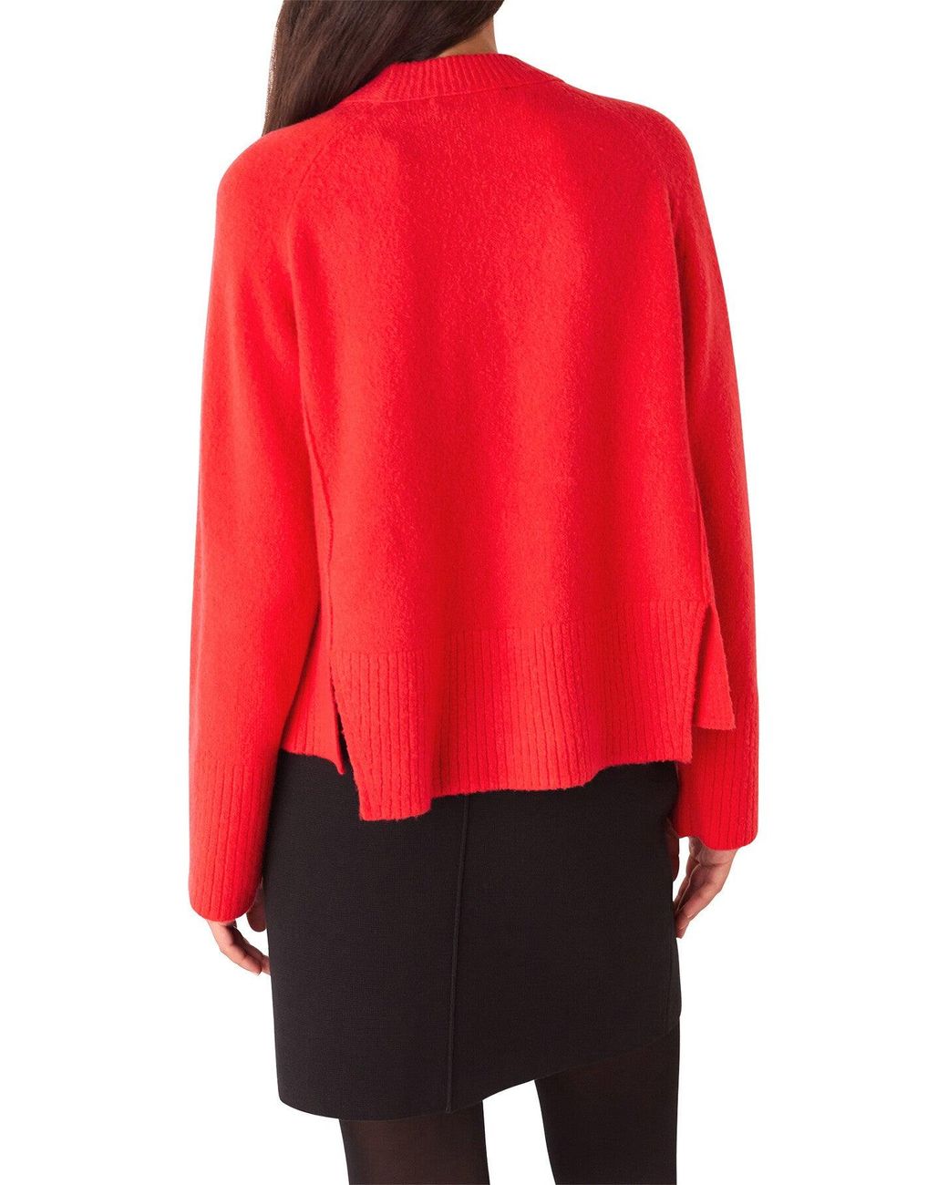 Whistles Red Women's Wool Mix Side Split Knit