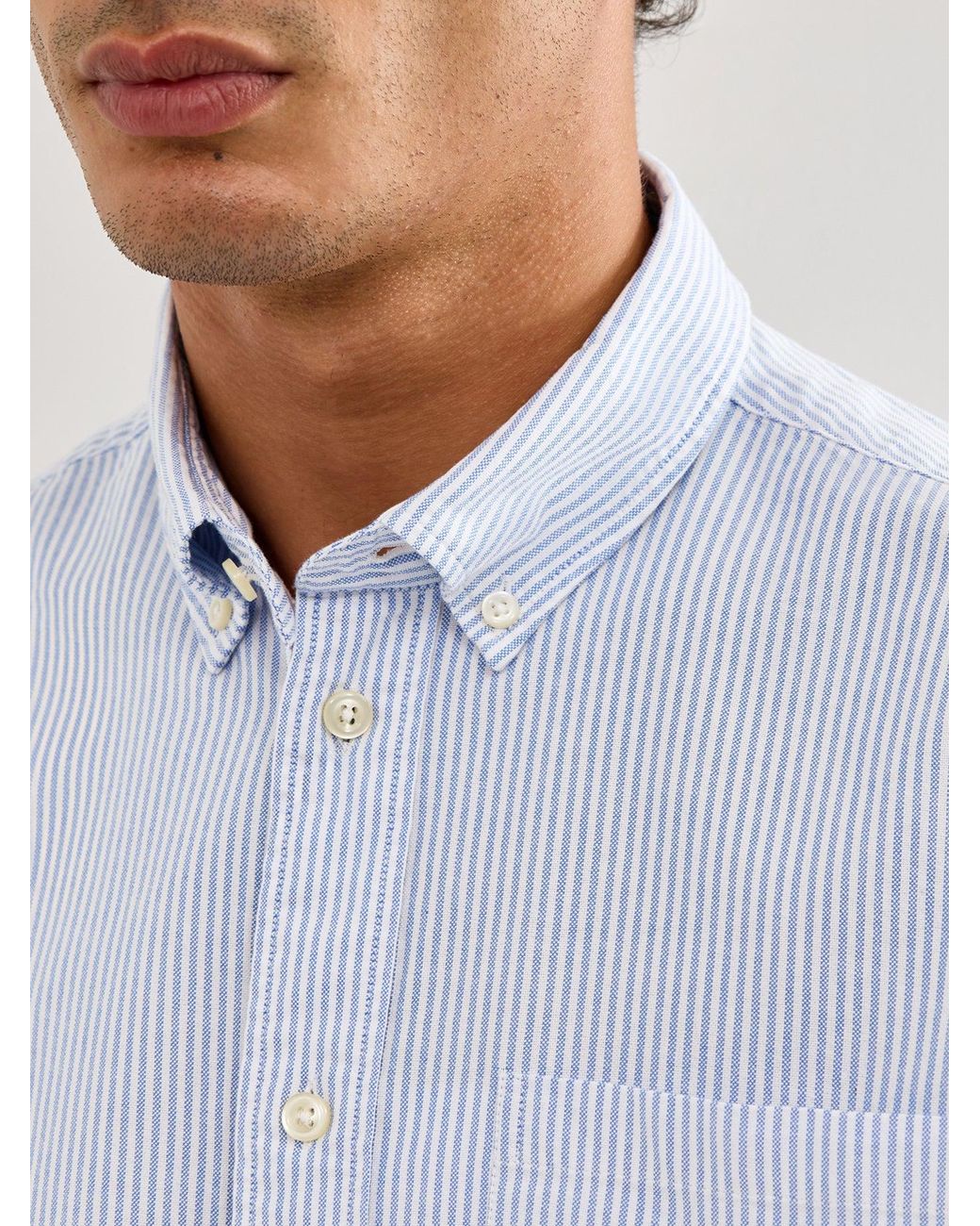 SELECTED Blue Oxford Shirt Sky Stripe for men