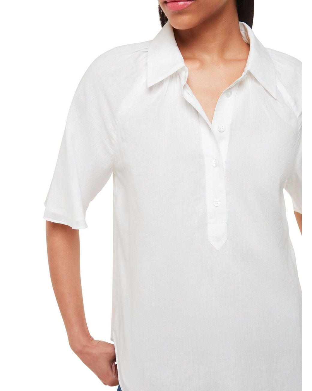 Whistles White Women's Mia Short Sleeve Shirt
