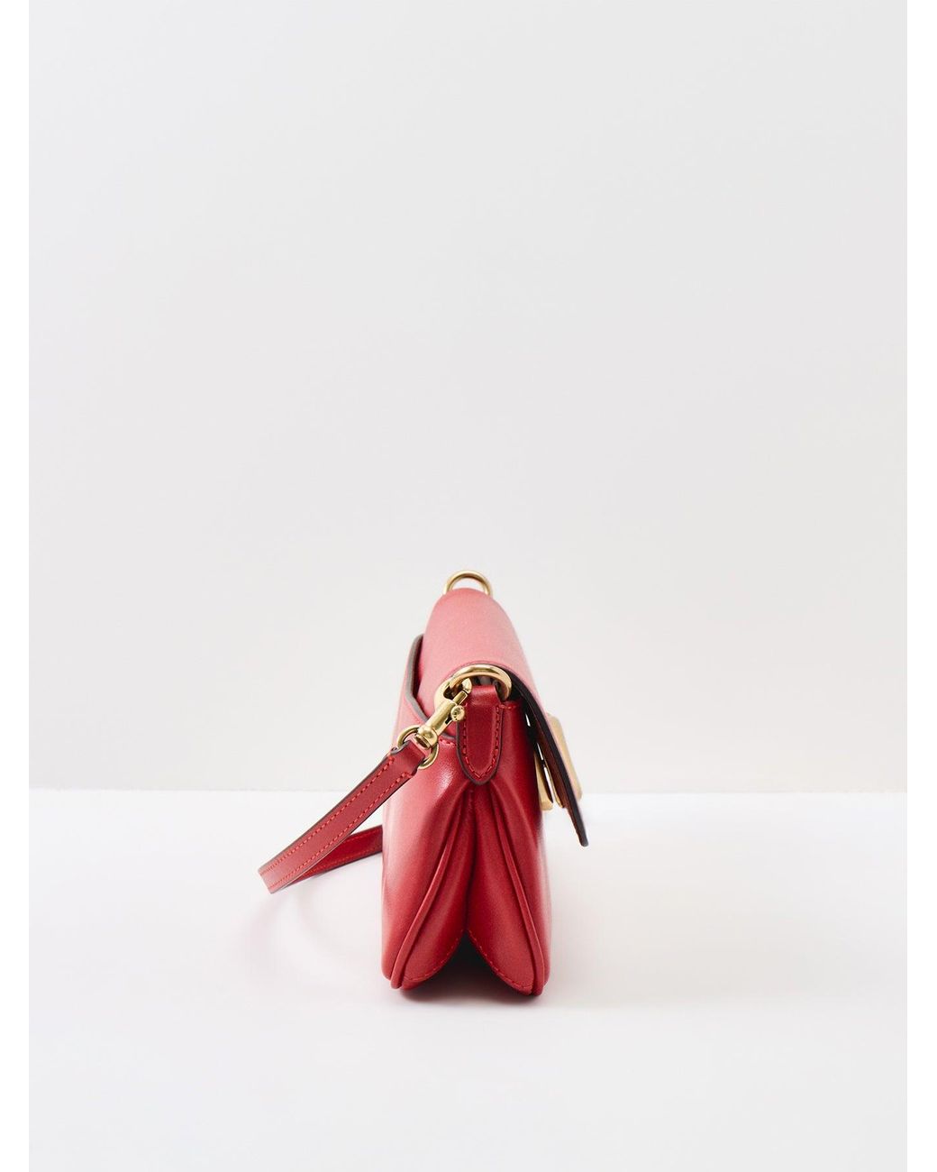 COACH Red Refined Calf Jet Shoulder Bag Poppy