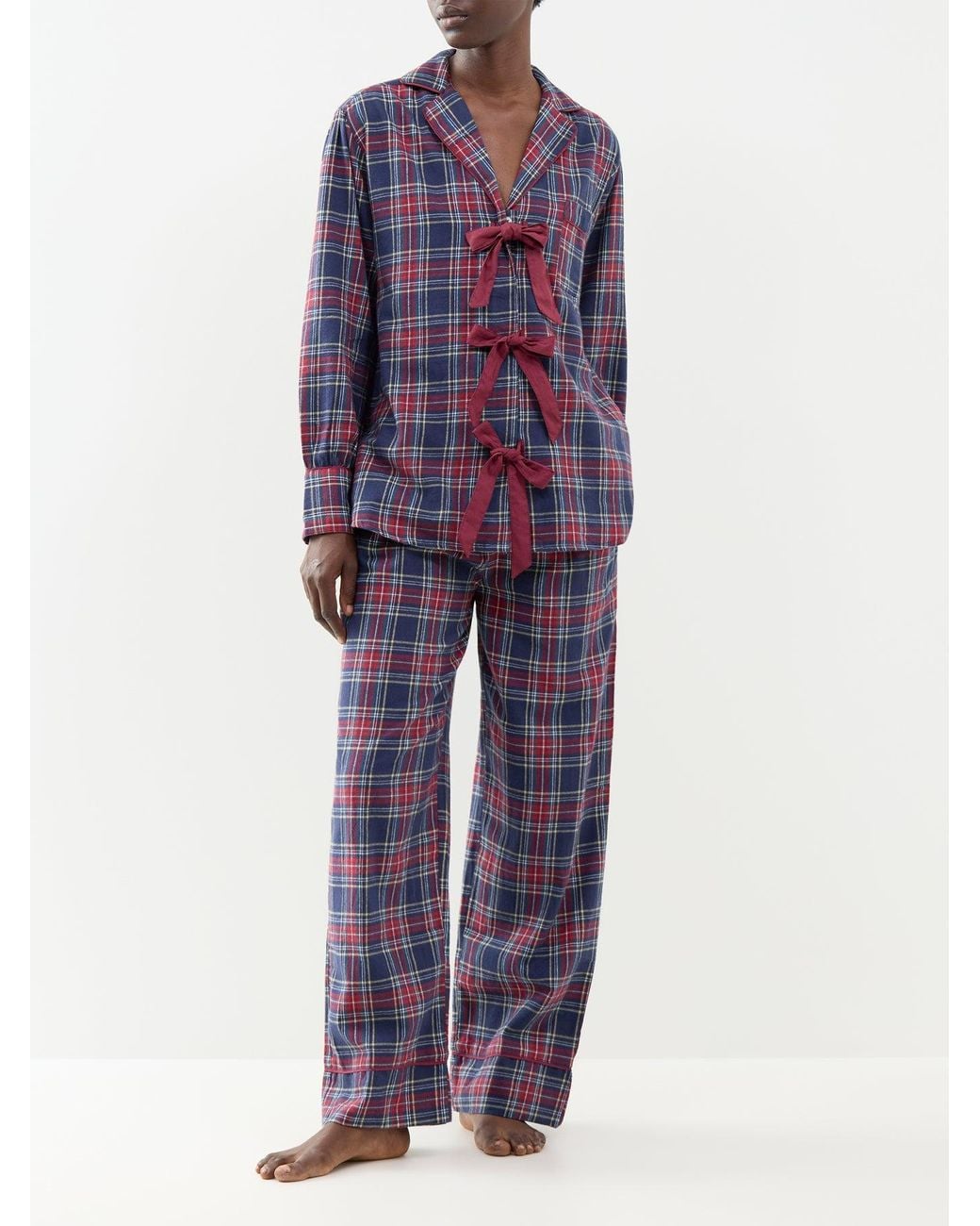 Damson Madder Blue Antonella Flannel Pyjama Set