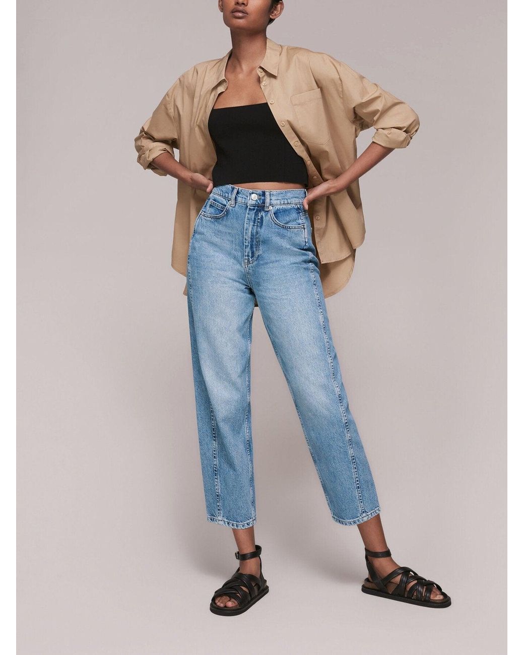 Whistles Blue Women's Authentic Barrel Leg Jean