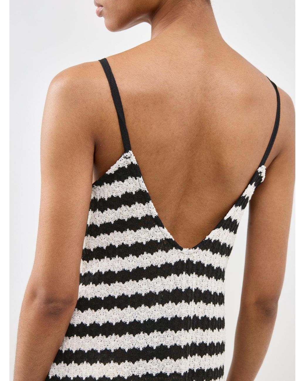 ONLY White Evara Sleeveless Stripe Midi Dress Print